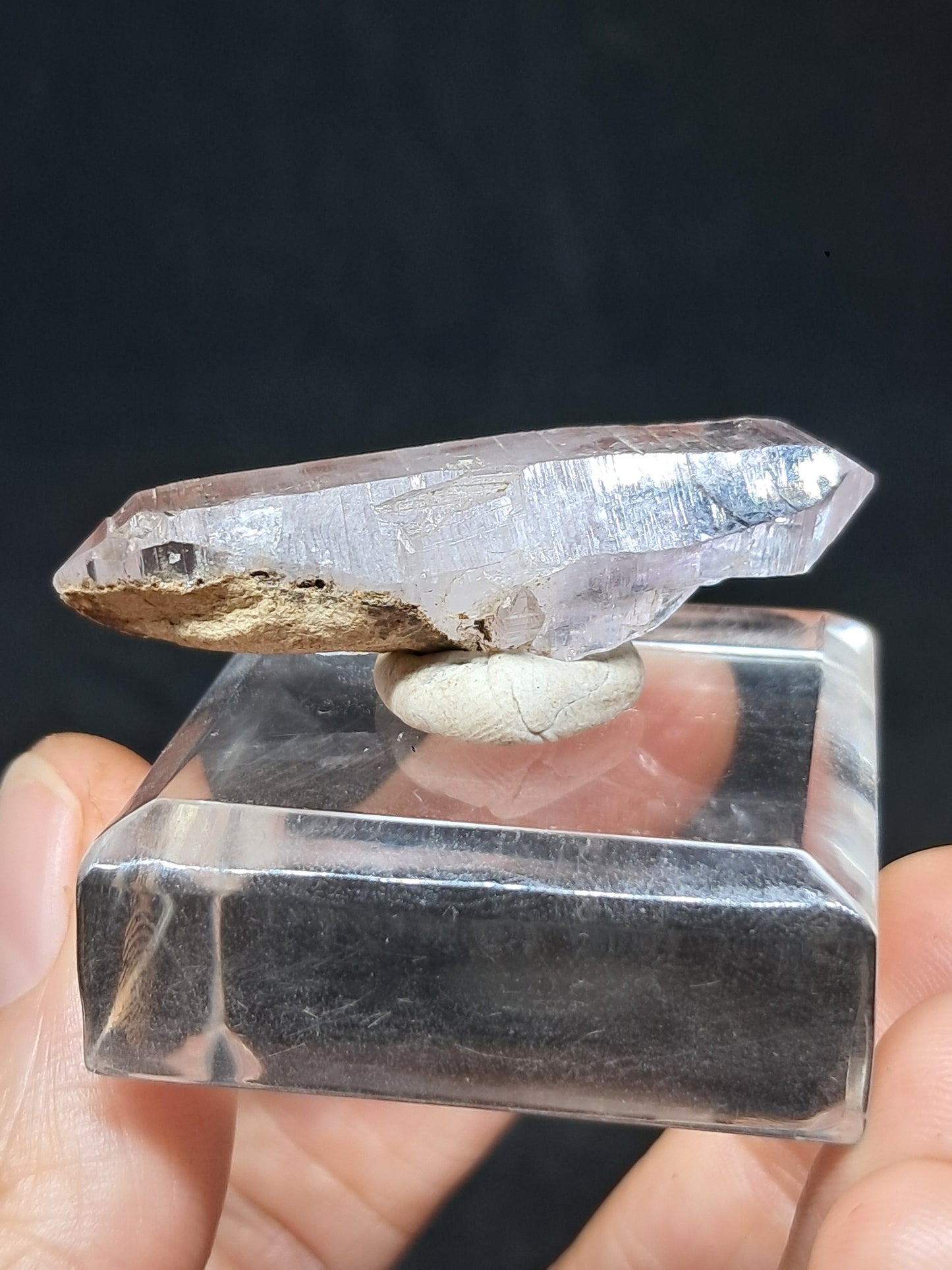 Cristal biterminado de amatista de Veracruz (México) | Punta natural | Ejemplar mineral n.° VA39