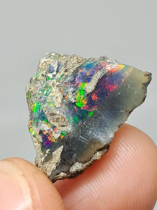 Natural Ethiopian Opal | Black Hydrophane Opal with Flashy Colors #OP30