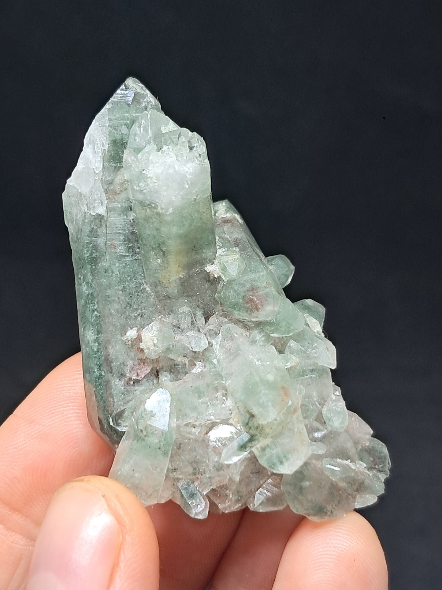 Chlorite Phantom Quartz (Kullu) Natural Point | Garden Chamanic Crystal #CQ75