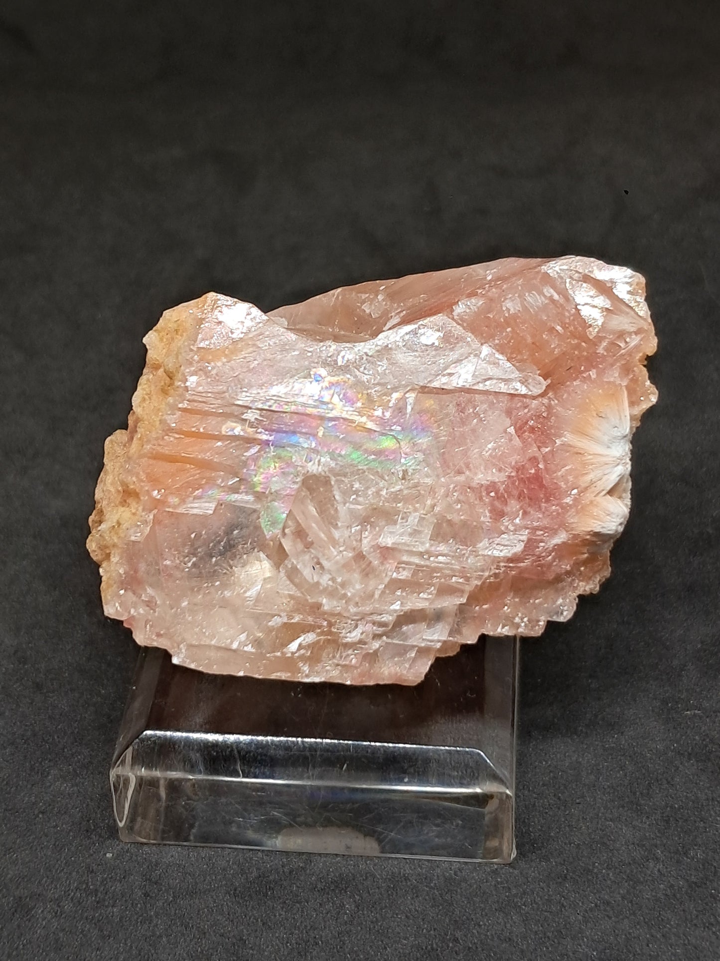 Calcita rojiza/rosa con mesolita *Hallazgo raro* (Pithampur) Cristal natural | Piedra en bruto | Muestra de mineral #CA30