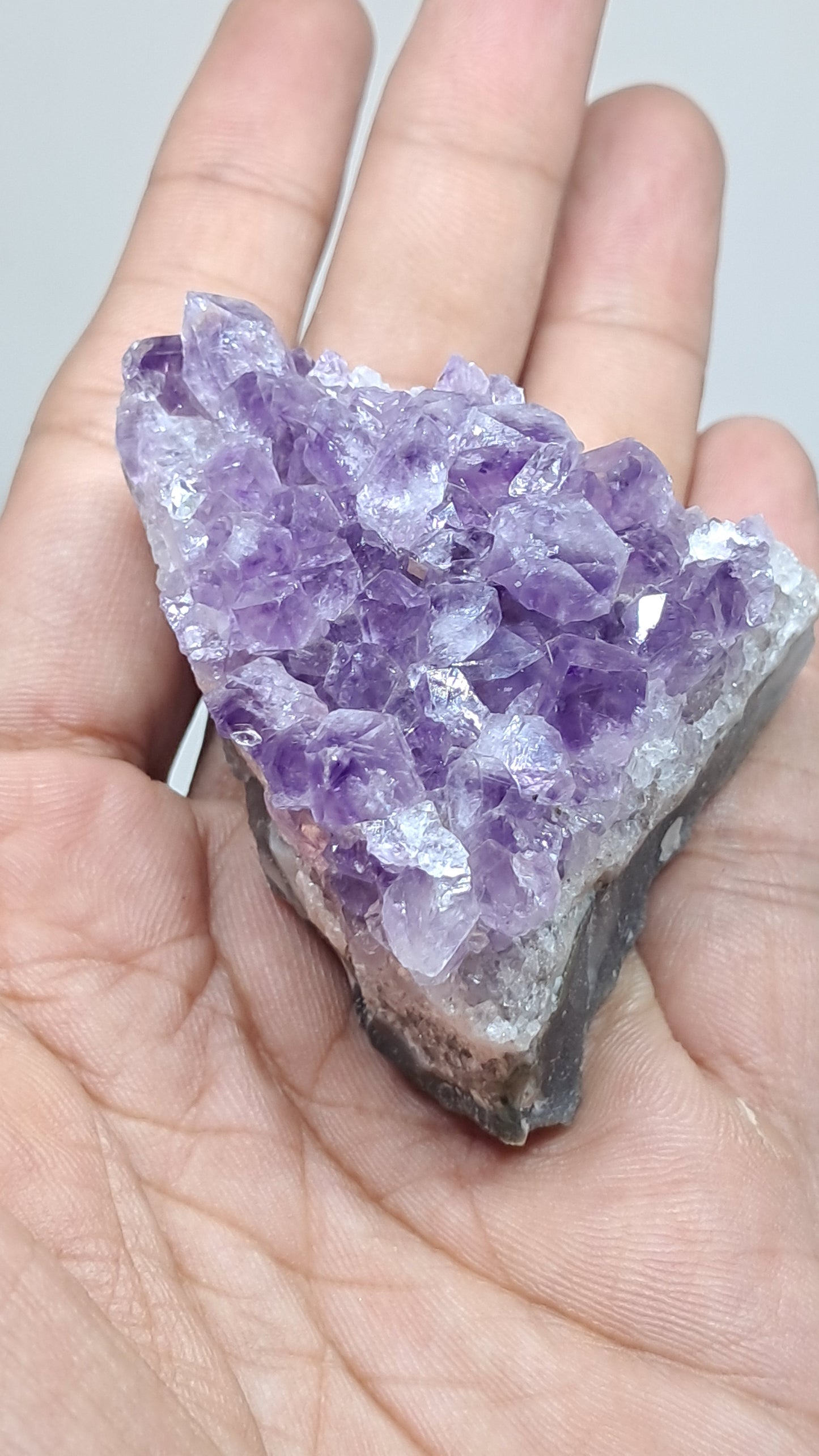 Amatista Morada Profunda Sobre Ágata (Brasil) | Drusa Natural | Mineral #AMB6