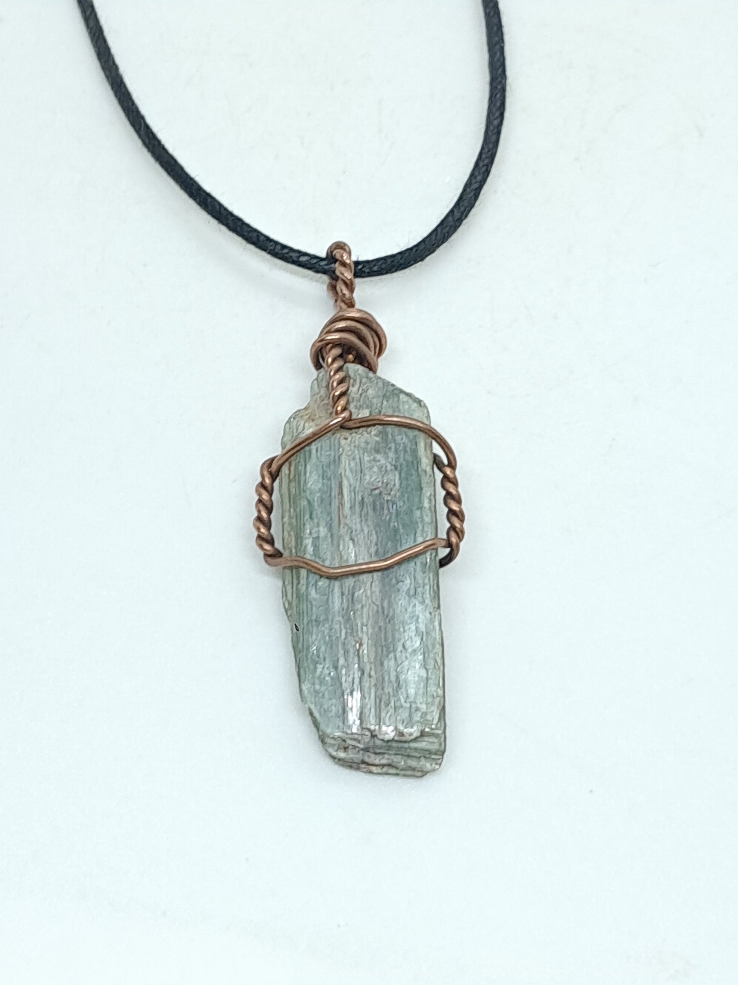 Green Kyanite Pendant | Handcrafted Jewelry | Natural Crystal #JL47