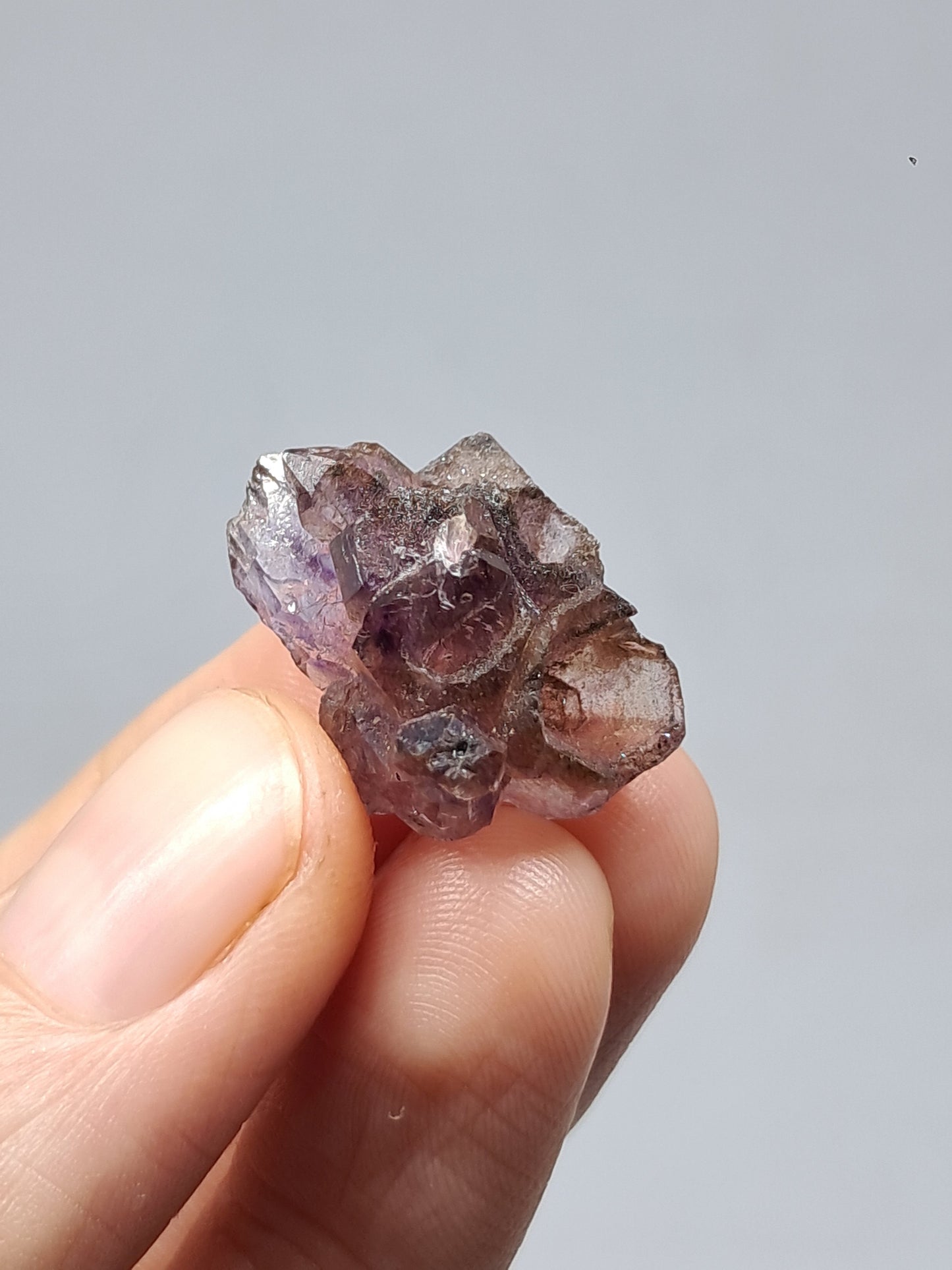 Cúmulo de amatista cetro con inclusiones Super Seven y formación de panal (Karur) | Cristal en bruto | Piedra natural | Ejemplar mineral n.° KA135