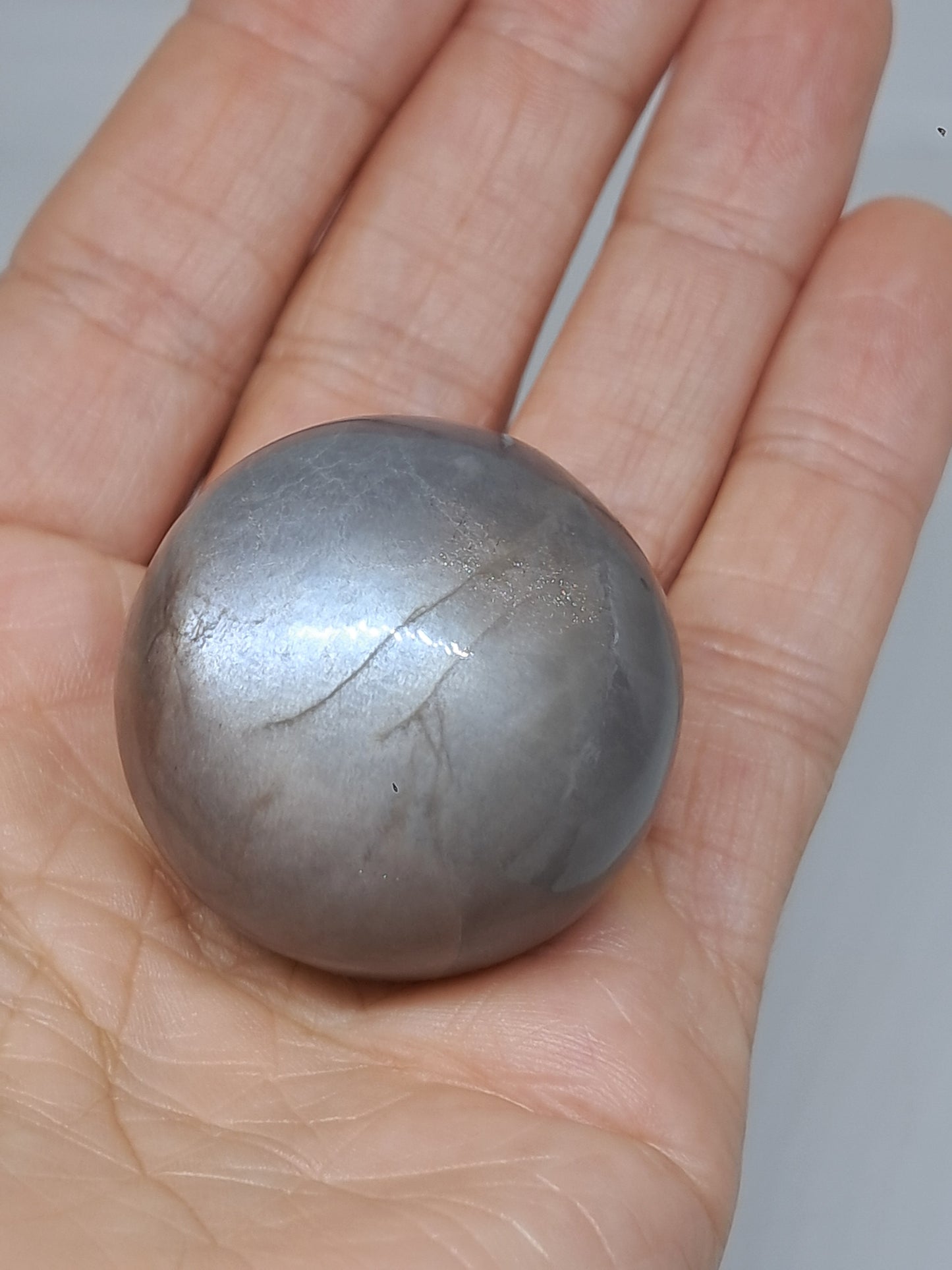 Grey Moonstone Palmstone | Silver Sheen | Good Quality Natural Stone