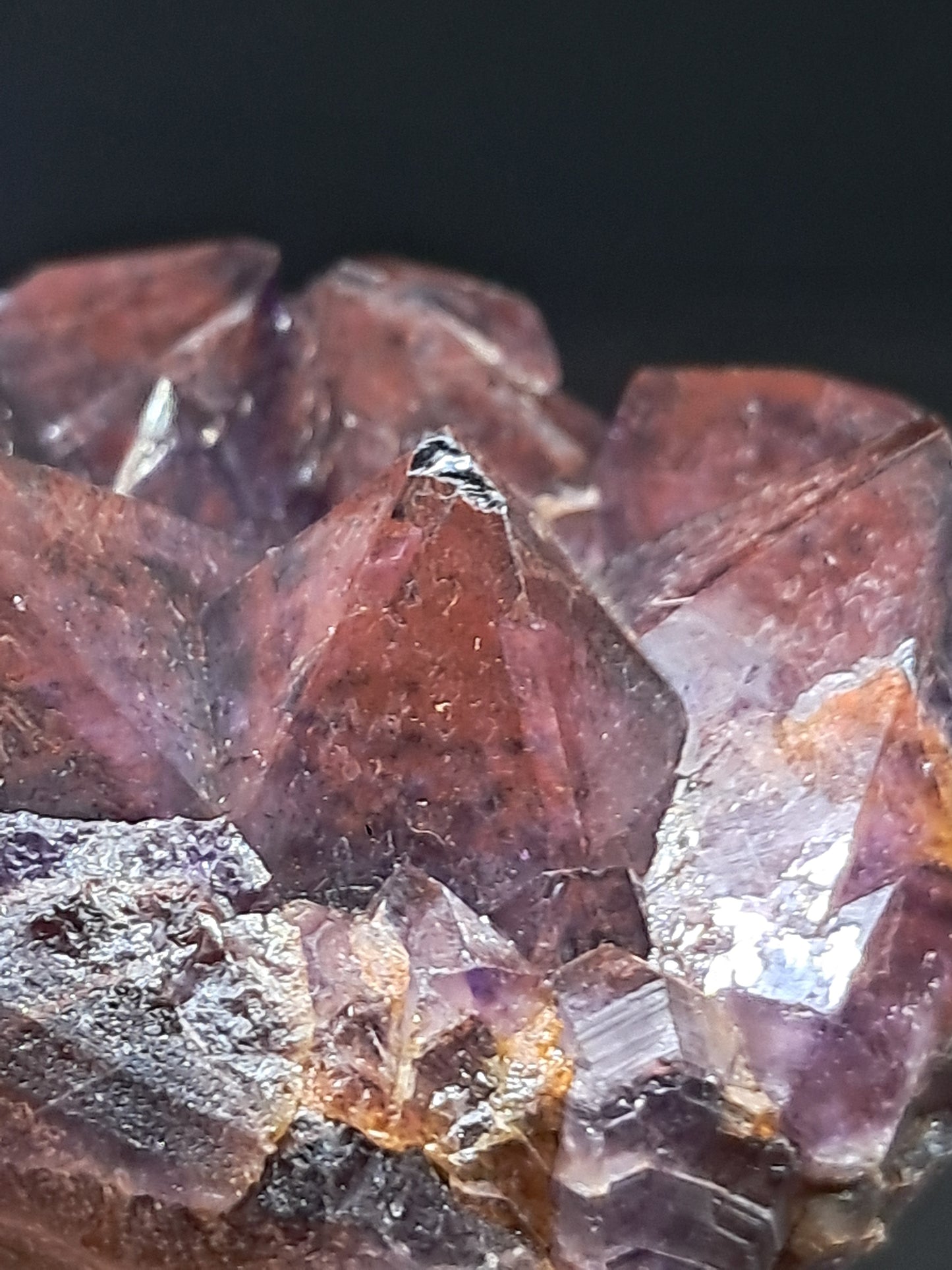 Amethyst Cluster w/ Hematite & Record Keepers (Madhya Pradesh) | Mineral Specimen | Natural Stone #AM8