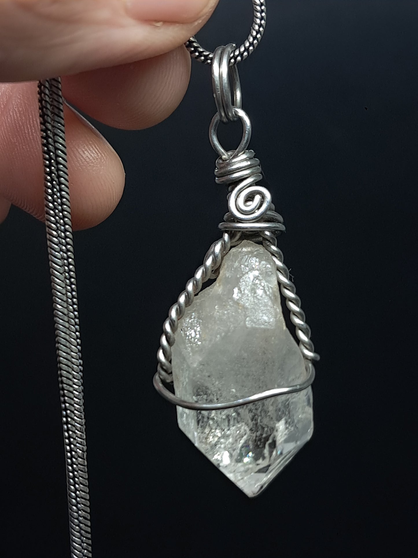 Himalayan Quartz Pendant | Handcrafted Jewelry | Natural Crystal Point #JL51