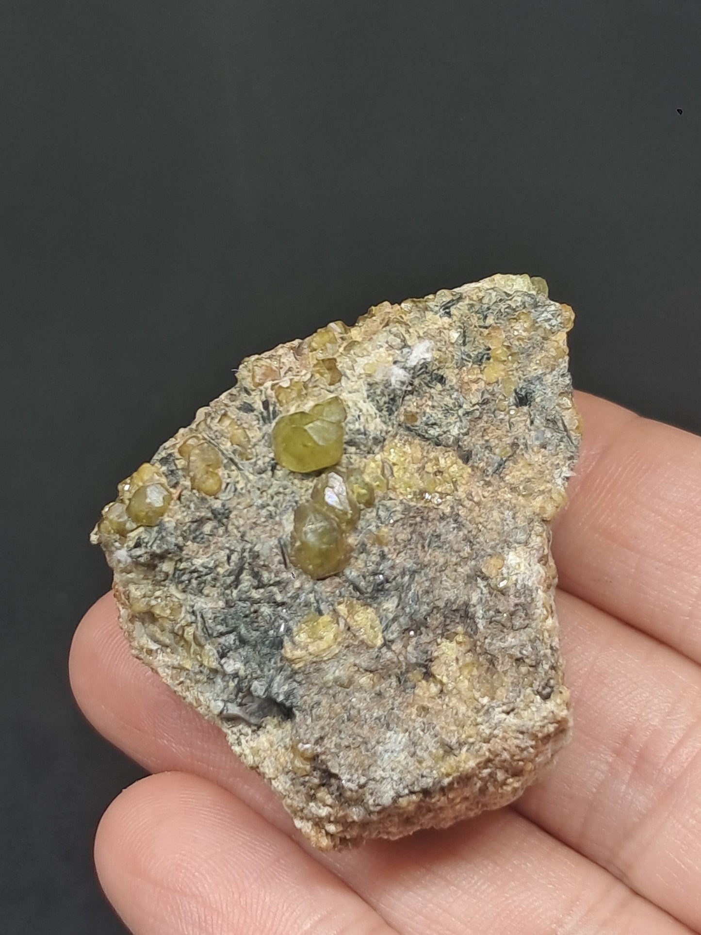 Green Garnet on Matrix (Mexico) Andradite Garnet Cluster |Rough Crystal Stone | Mineral Specimen #GR24