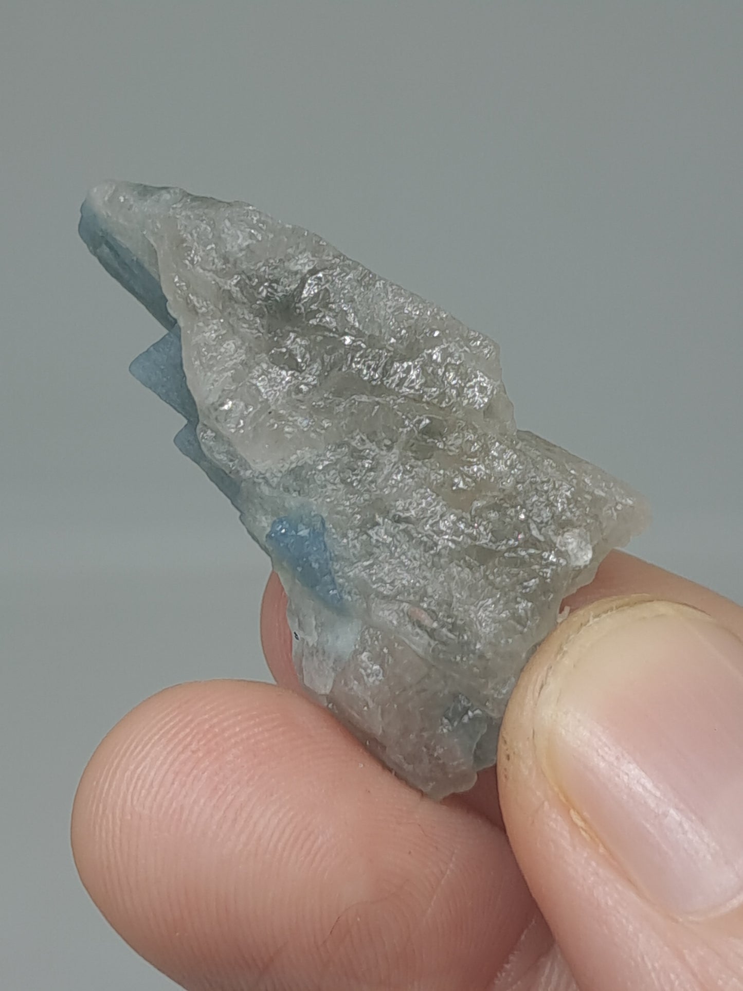 Aquamarine on Smokey Quartz (Karur) Rough Natural Crystal | Mineral Specimen #AQM47