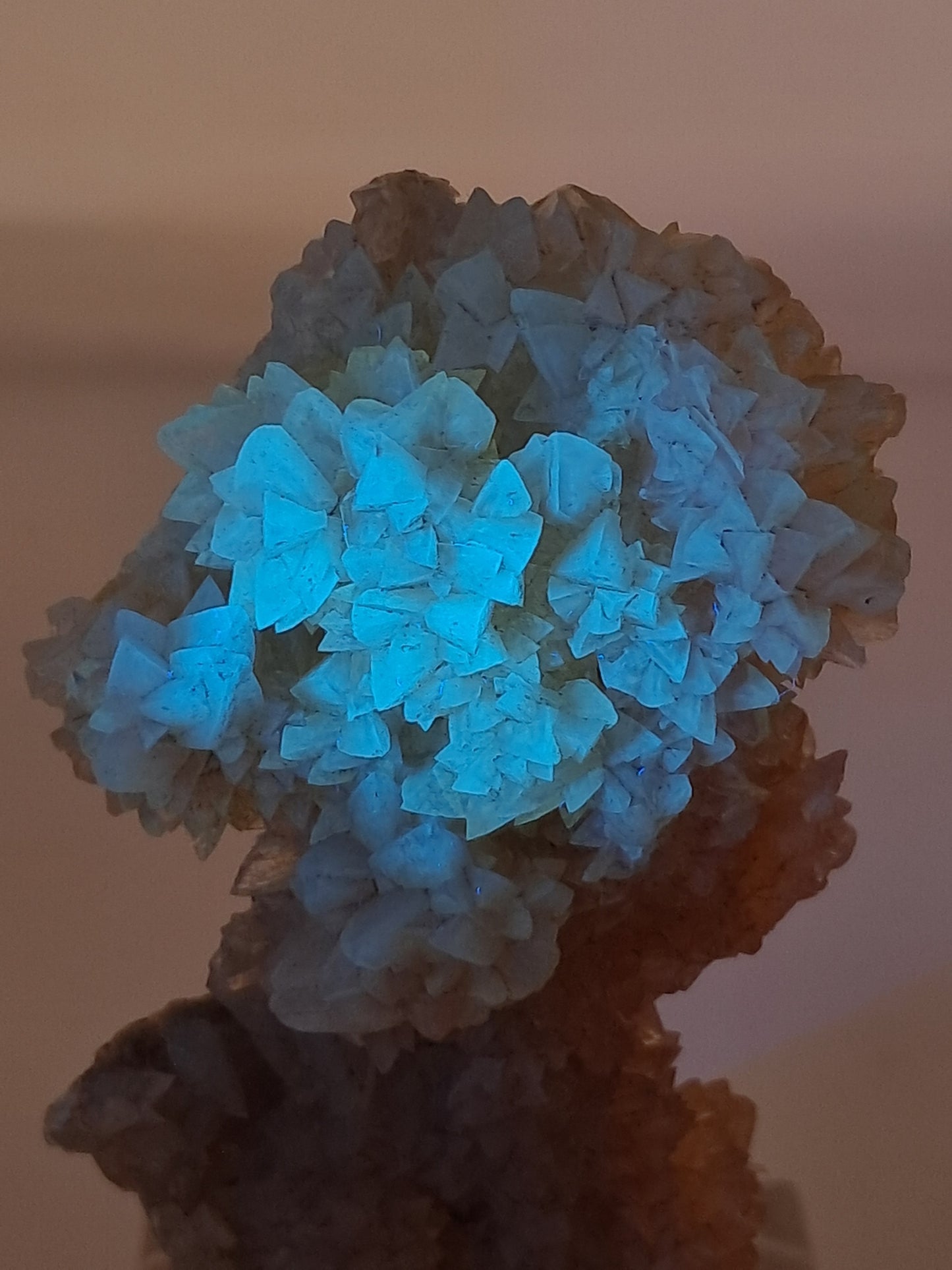 Yellow Calcite *Dog Tooth* Formation | Phosphorescent Crystals | UV Reactive (India) Rough Crystal | Natural Stone | Mineral Specimen #CA29