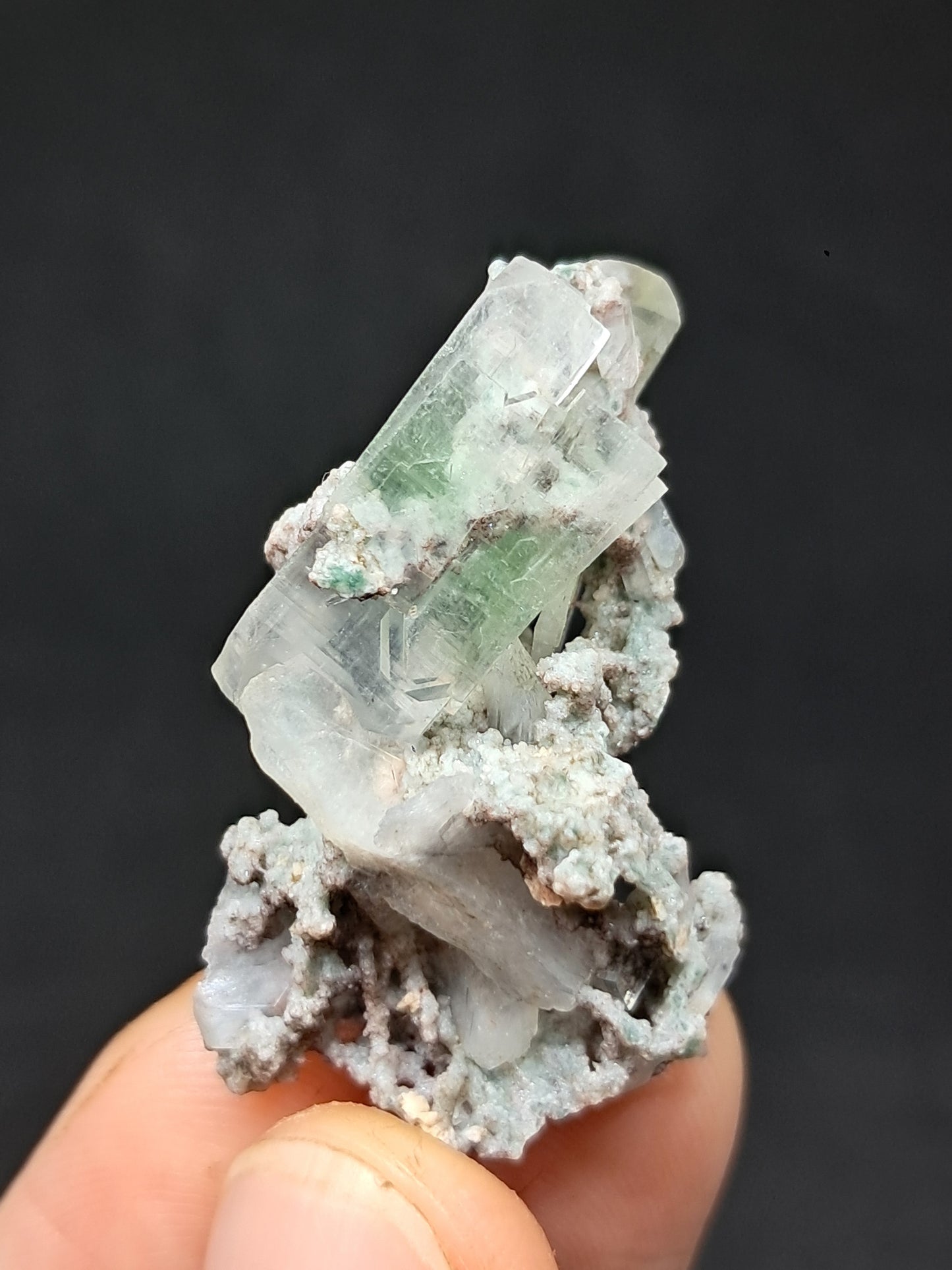 Green Apophyllite w/ Stilbite (Fluorapophyllite) (Ajanta) Natural Crystal | Mineral Specimen #GA42