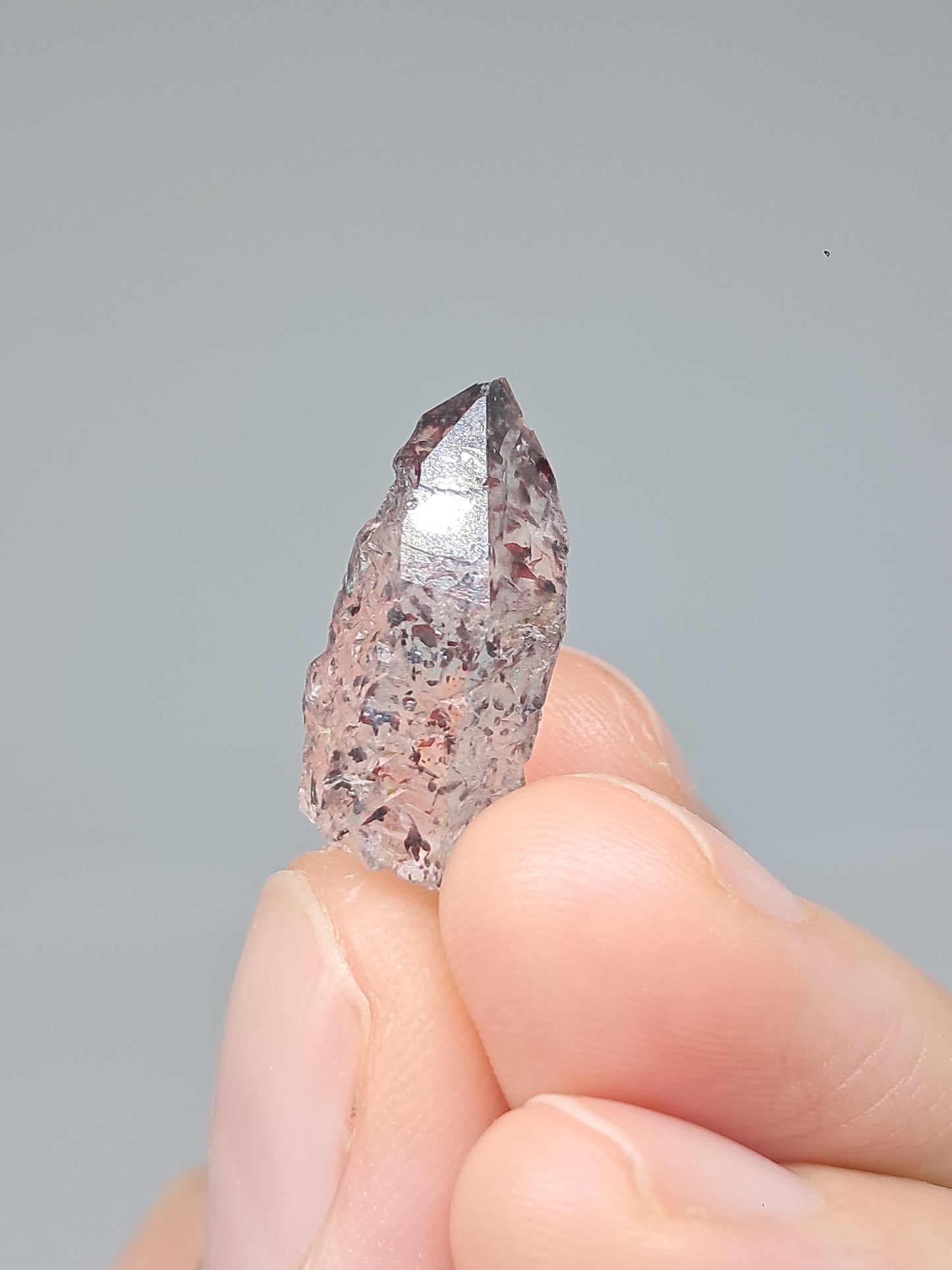 Hematite Included Quartz (Karur) Natural Crystal Point | Mineral Specimen #HPQ64