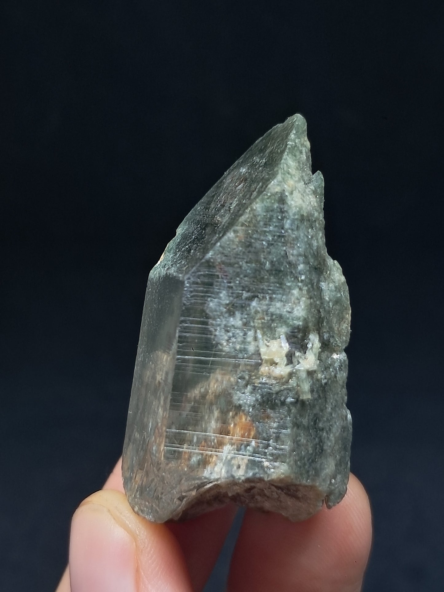 Chlorite Phantom Quartz (Kullu) Natural Point | Garden Chamanic Crystal #CQ74