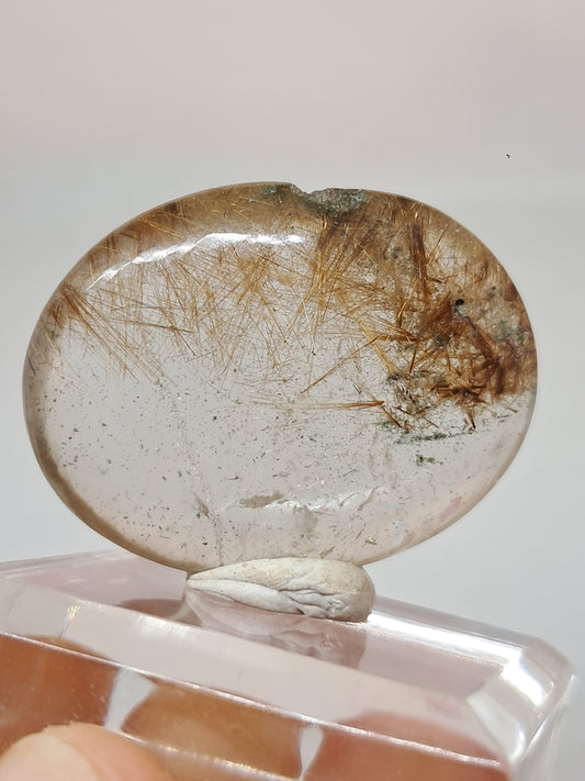 Rutilated Quartz Palmstone | Polished Stone | Natural Crystal #CH43