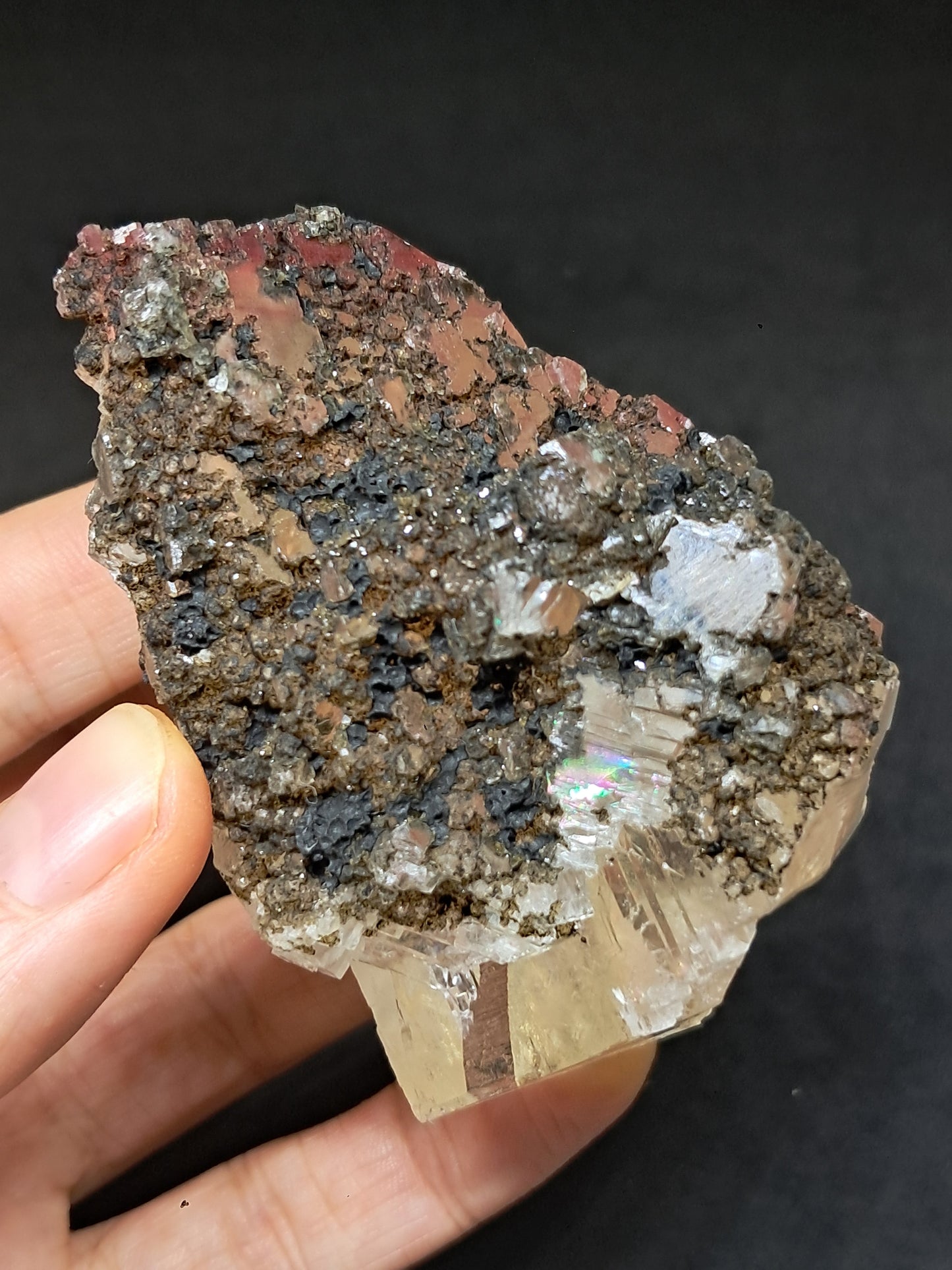 Calcita de frambuesa mohosa *Hallazgo raro* (Madhya Pradesh) Cristal natural | Piedra en bruto | Muestra mineral #CA37