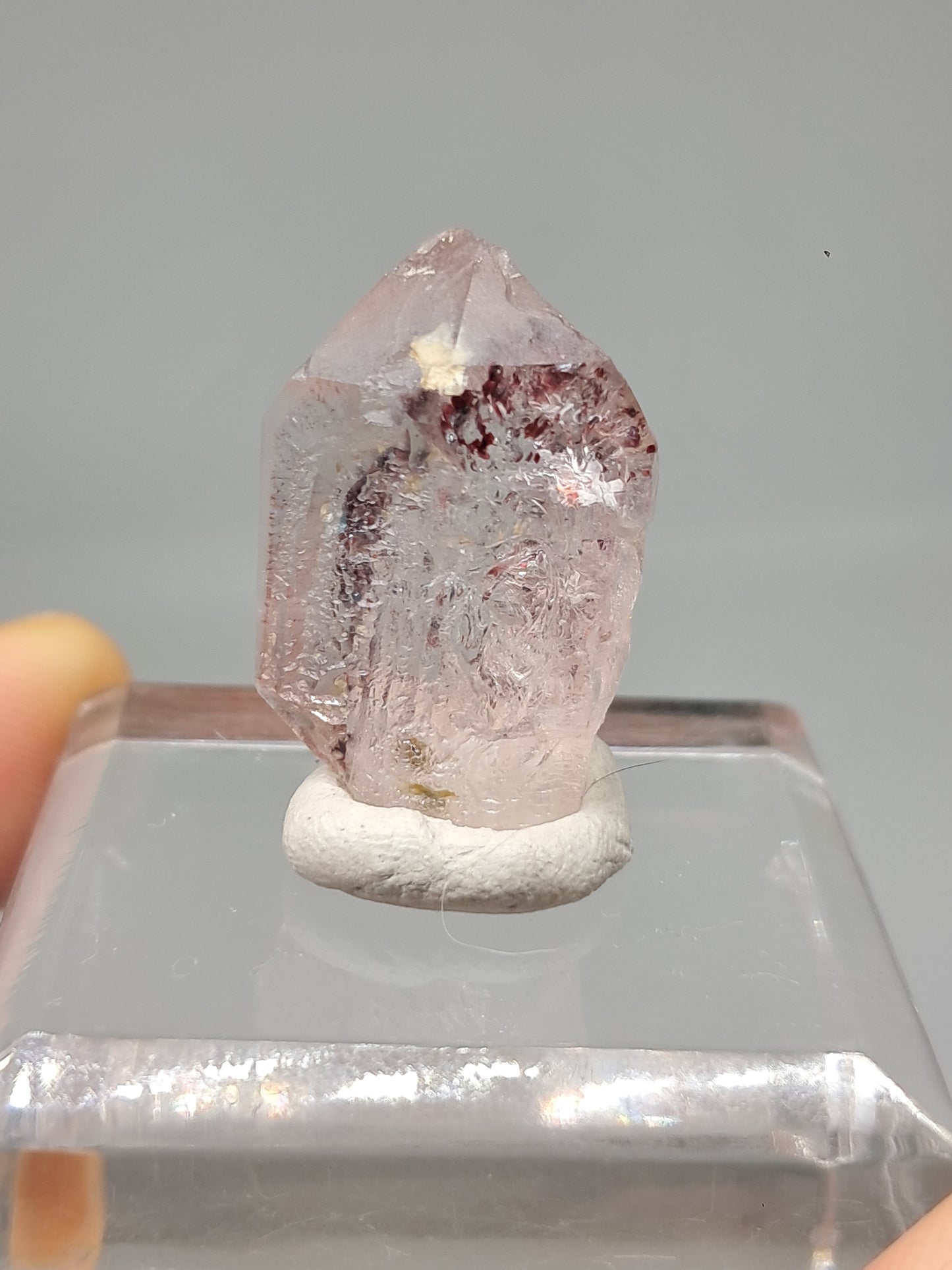 Hematite Included Quartz (Karur) Natural Crystal Point | Mineral Specimen #HPQ63