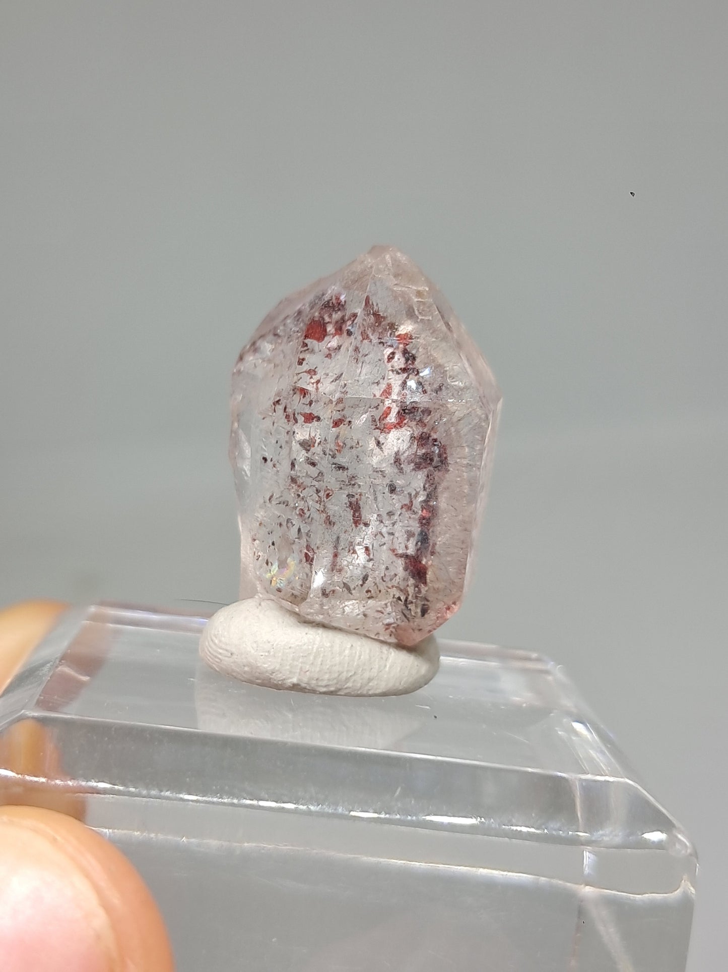 Hematite Included Quartz (Karur) Natural Crystal Point | Mineral Specimen #HPQ63