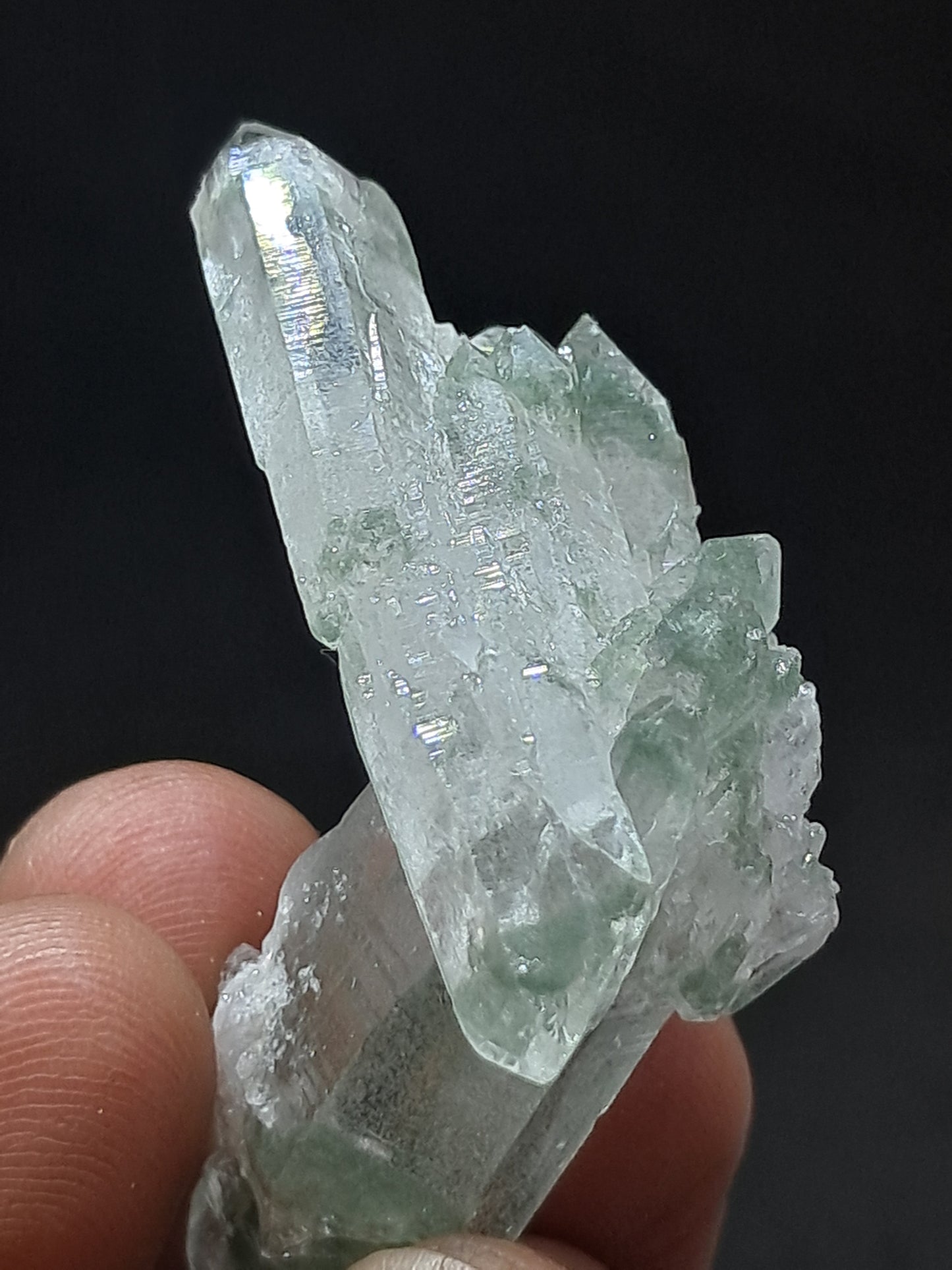 Himalayan Quartz Chlorite Phantom Cluster | Biterminated Crystals | #CH59