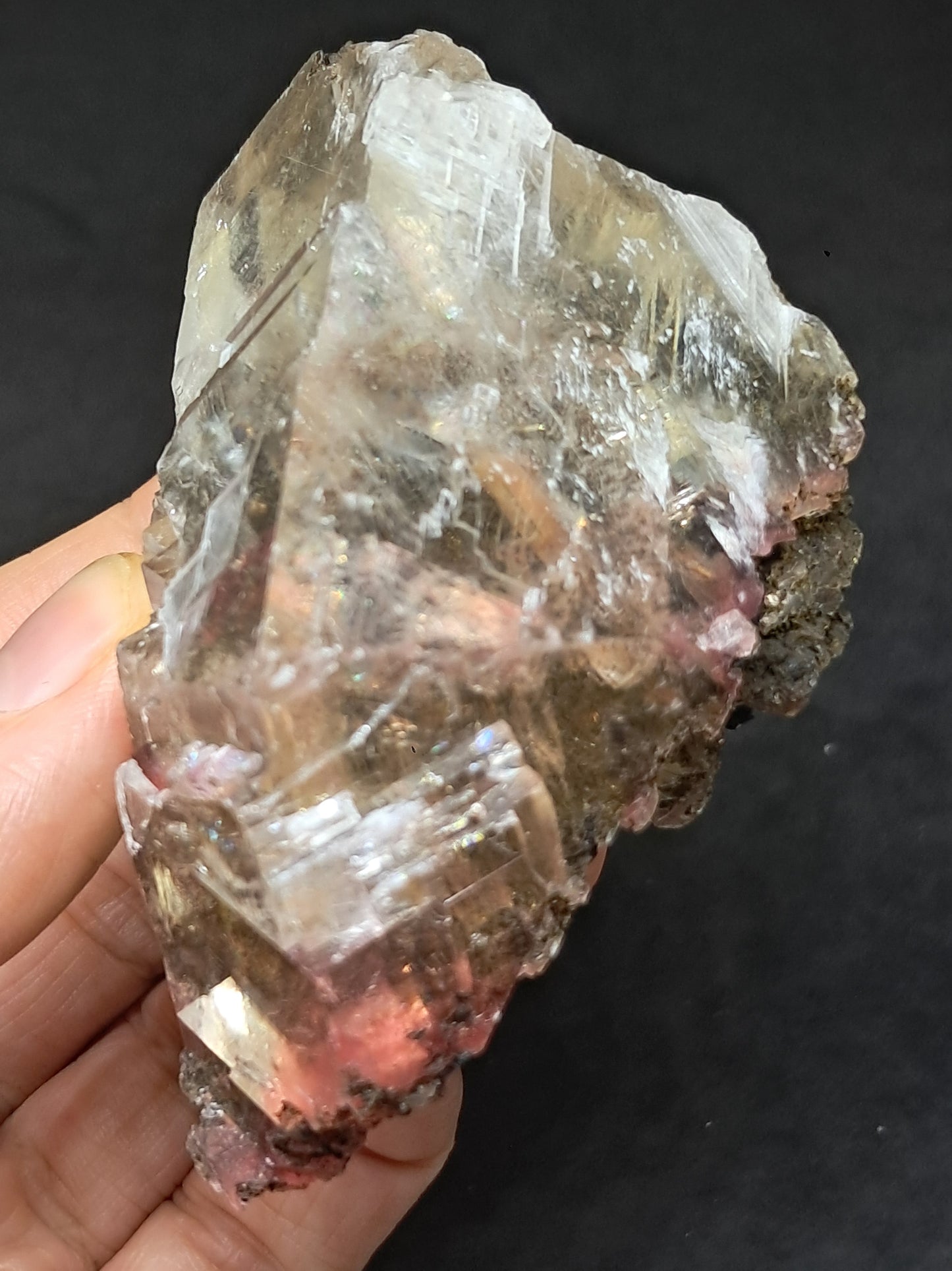 Calcita de frambuesa mohosa *Hallazgo raro* (Madhya Pradesh) Cristal natural | Piedra en bruto | Muestra mineral #CA37