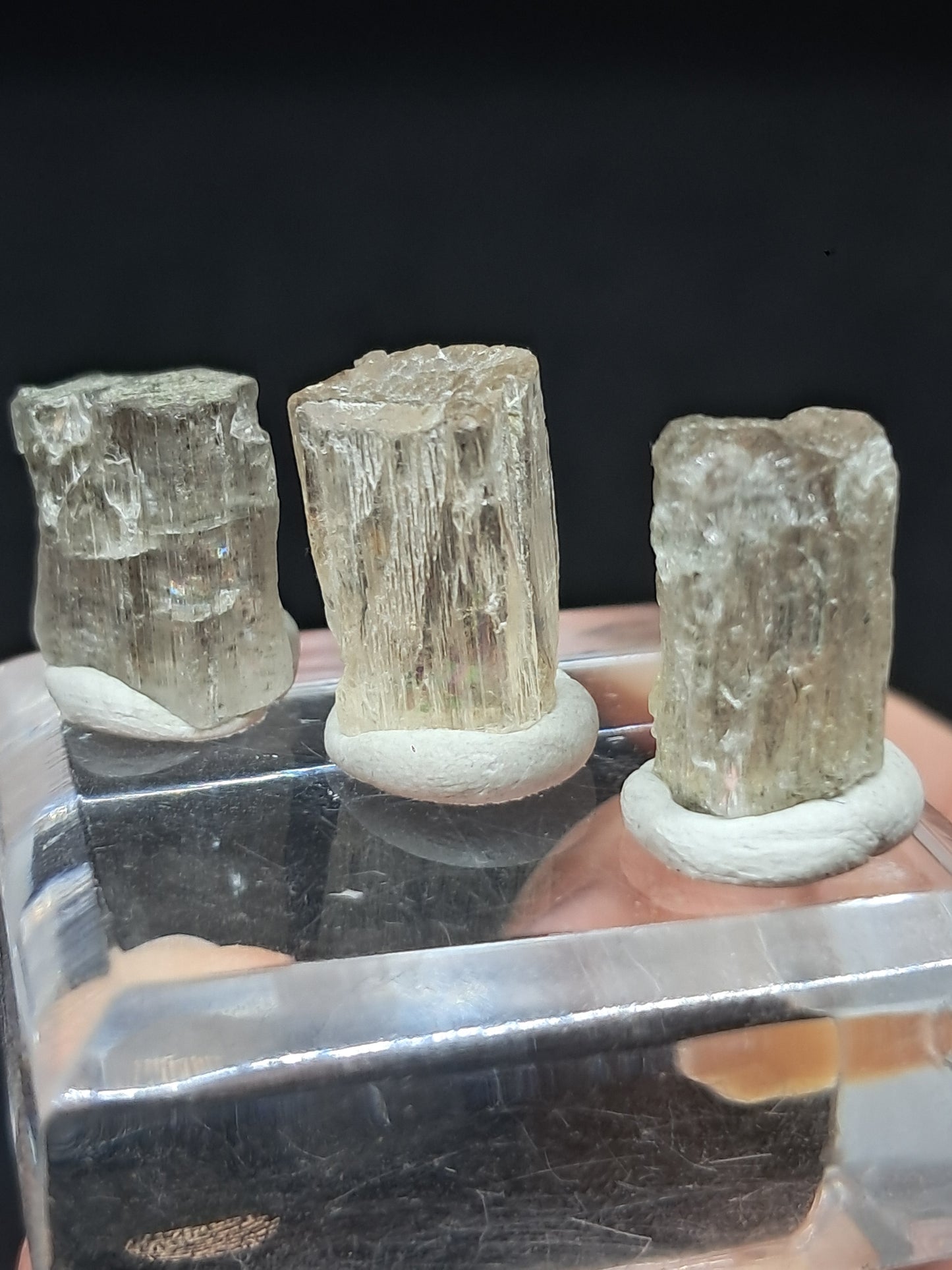 Set of 3 Fluorescent Scapolite Crystals (Karur) UV Reactive | Rough Stone | Natural Mineral Specimen #SCP23