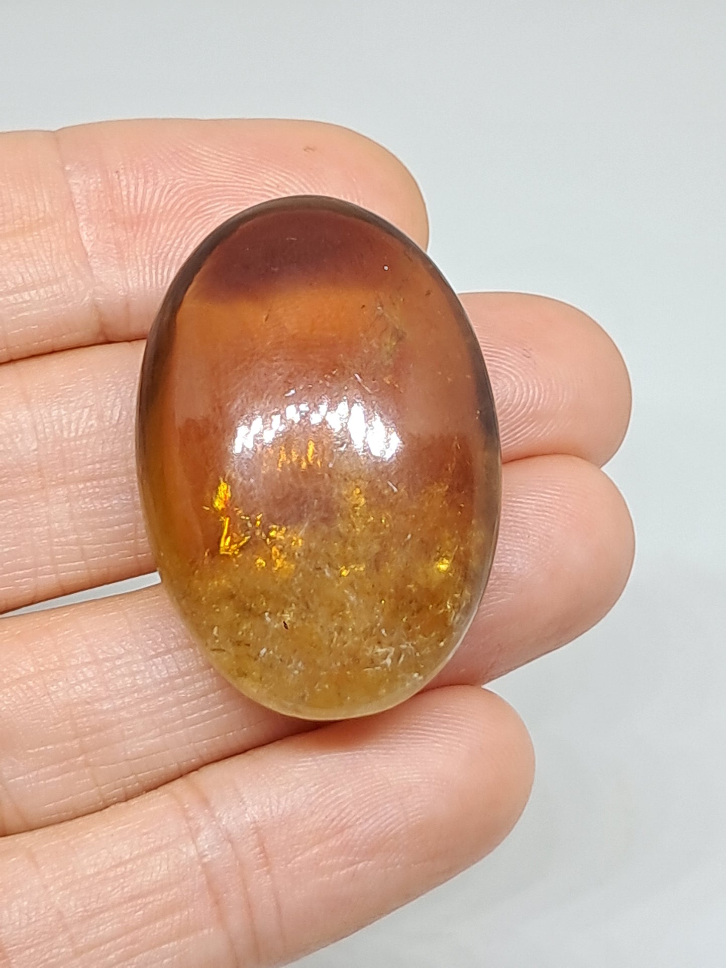 Palmstone de Citrino Natural | Piedra Pulida | Amarillo Ahumado | Alta Calidad