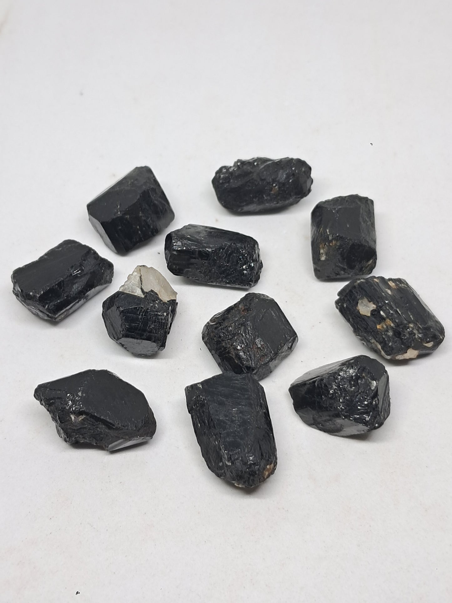 Small Black Tourmaline Crystals (Karnataka) Natural Stone | Mineral Specimen #BT3