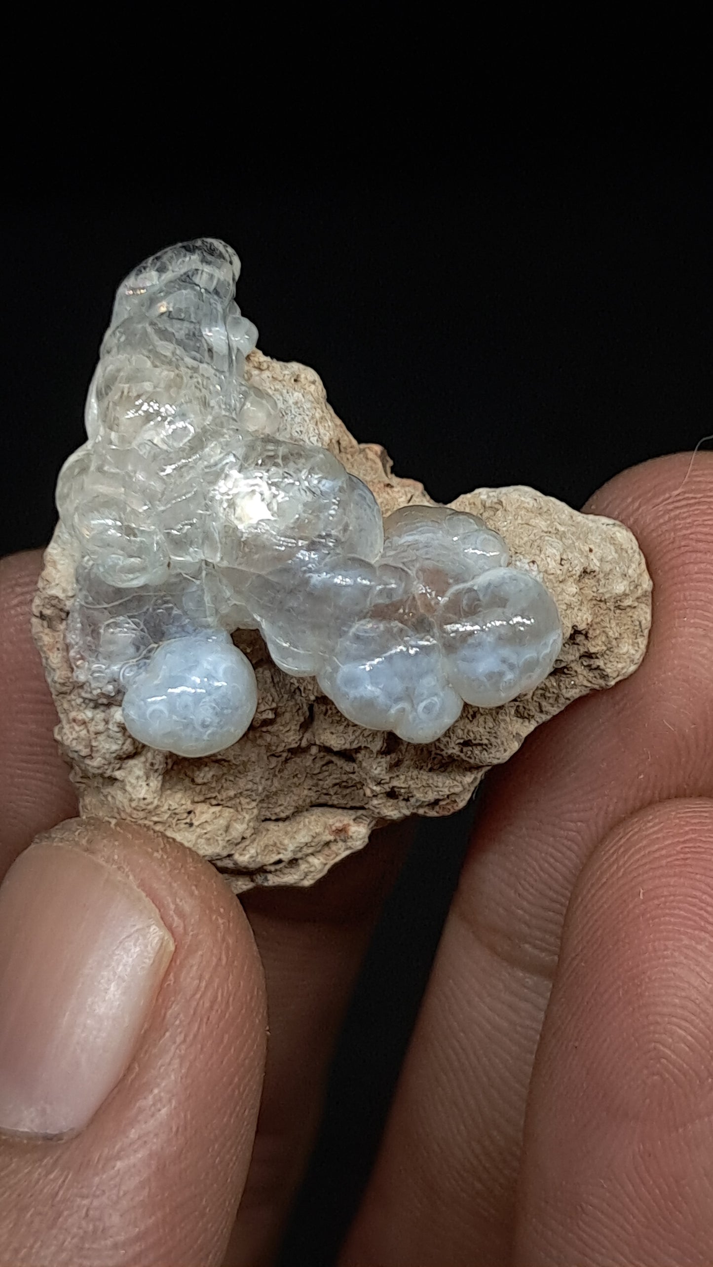 Hyalite Opal on Matrix (Mexico) Rough Crystal Stone | UV-Reactive Mineral Specimen #OH2