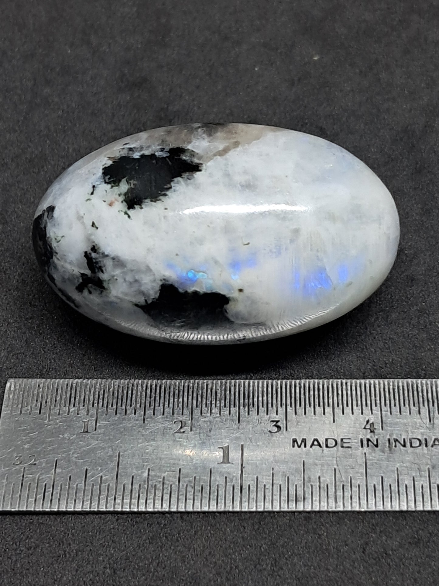 Rainbow Moonstone Shivalingam | White Labradorite | Natural Polished Stone
