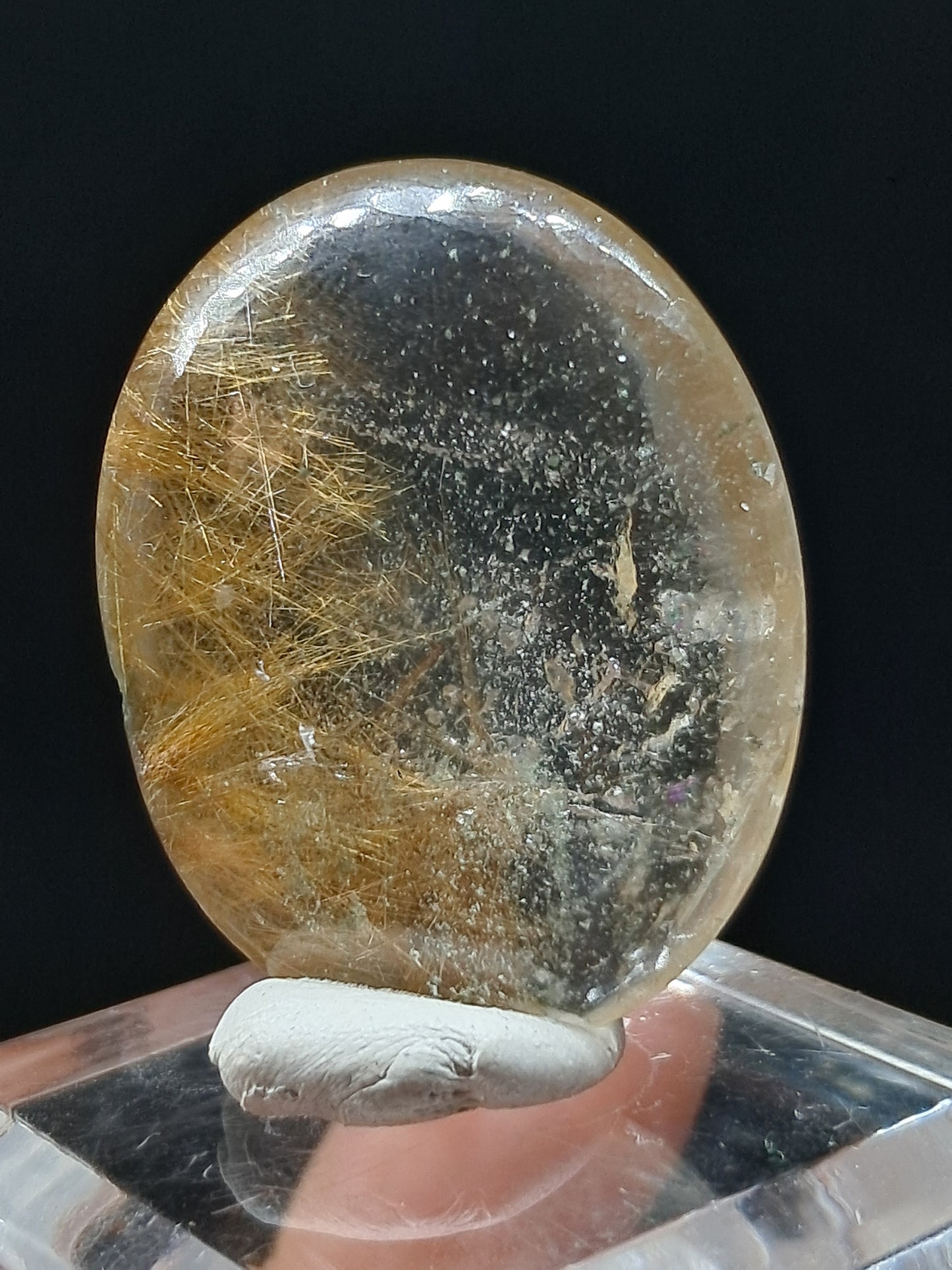 Rutilated Quartz Palmstone | Polished Stone | Natural Crystal #RQ48