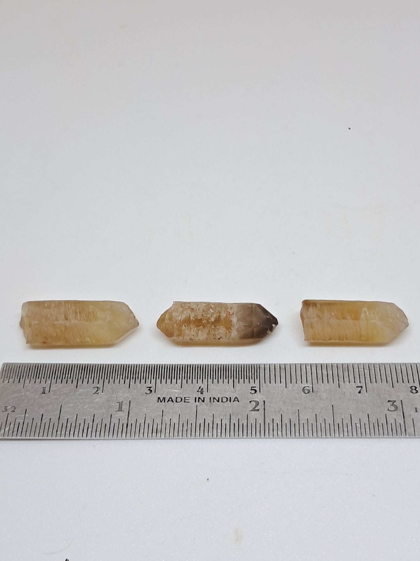 Set of 3 Natural Citrine Crystal Points w/ Phantoms (Karur) #CTN35