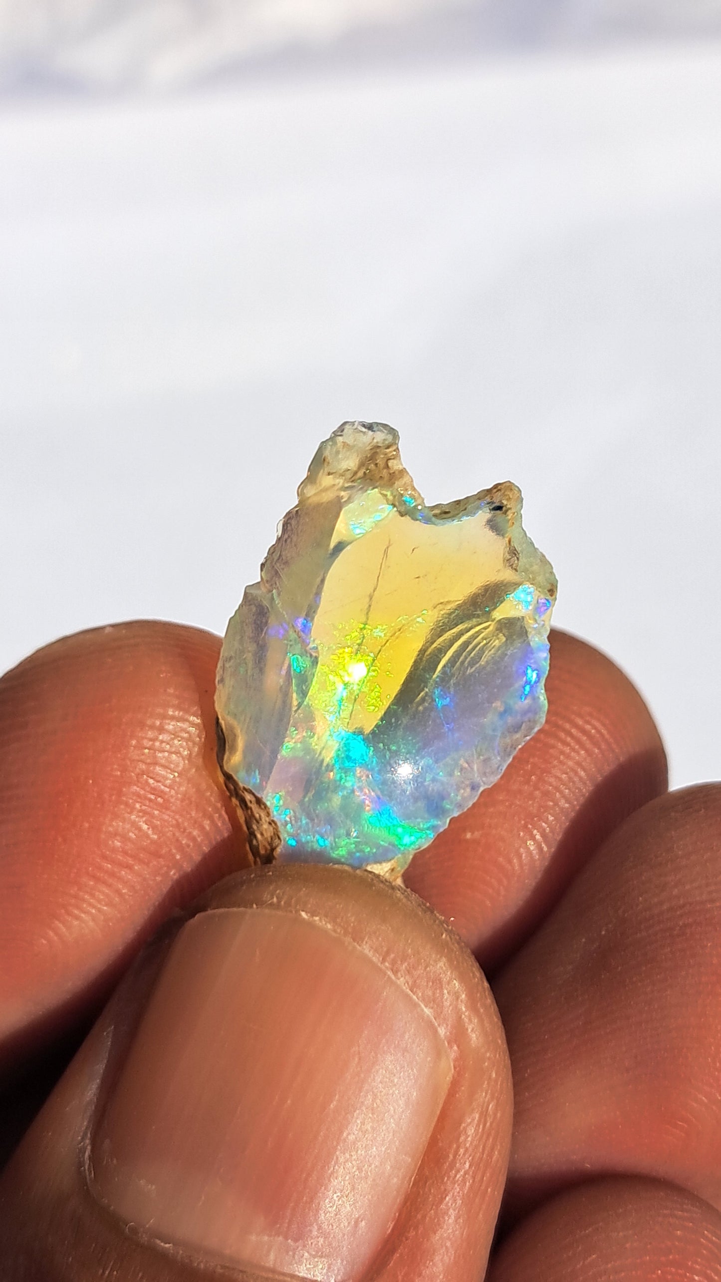 Natural Ethiopian Opal Rough | White Hydrophane Opal with Bright Play of Color #OP10