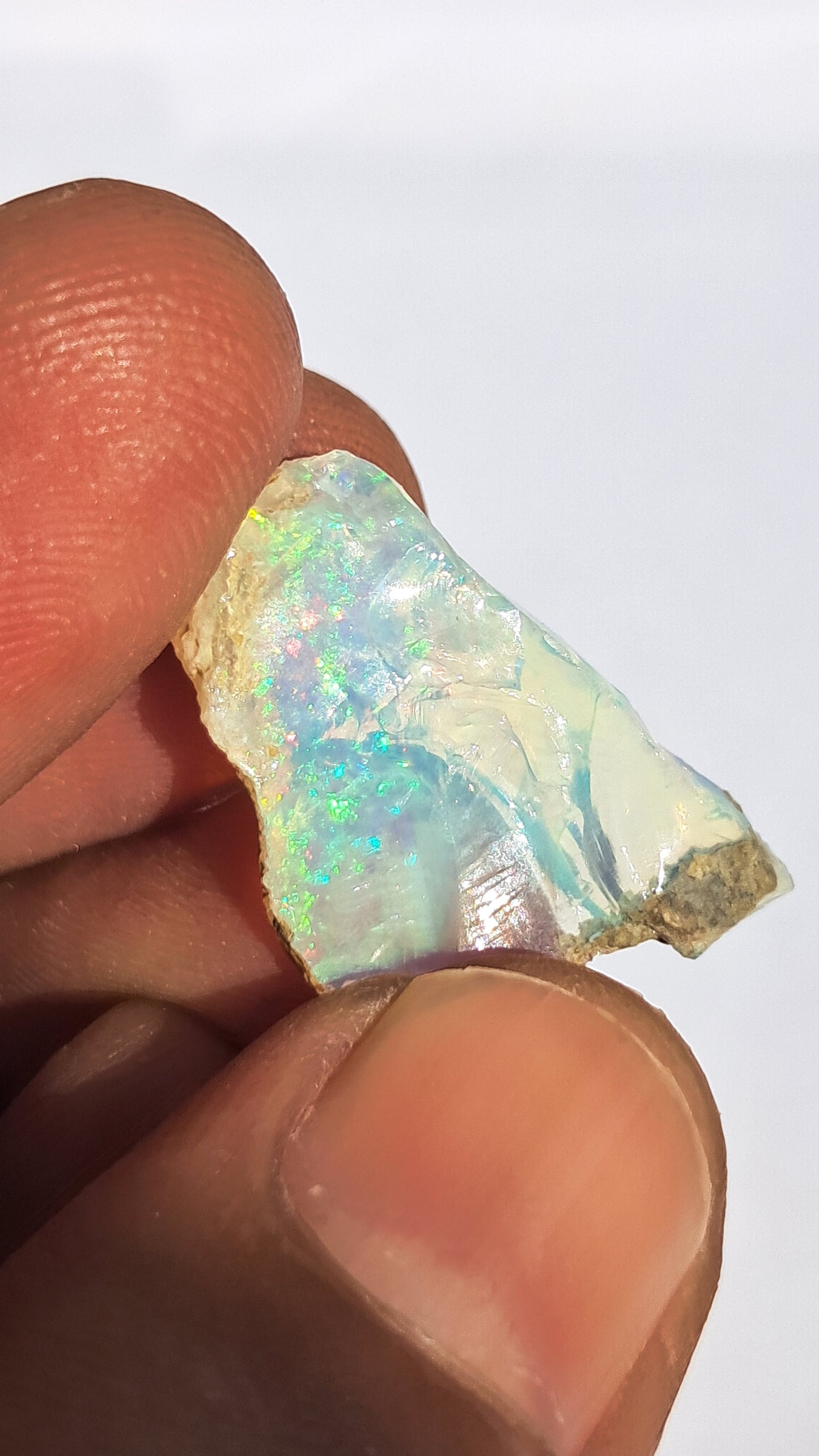 Natural Ethiopian Opal Rough | White Hydrophane Opal with Bright Play of Color #OP4