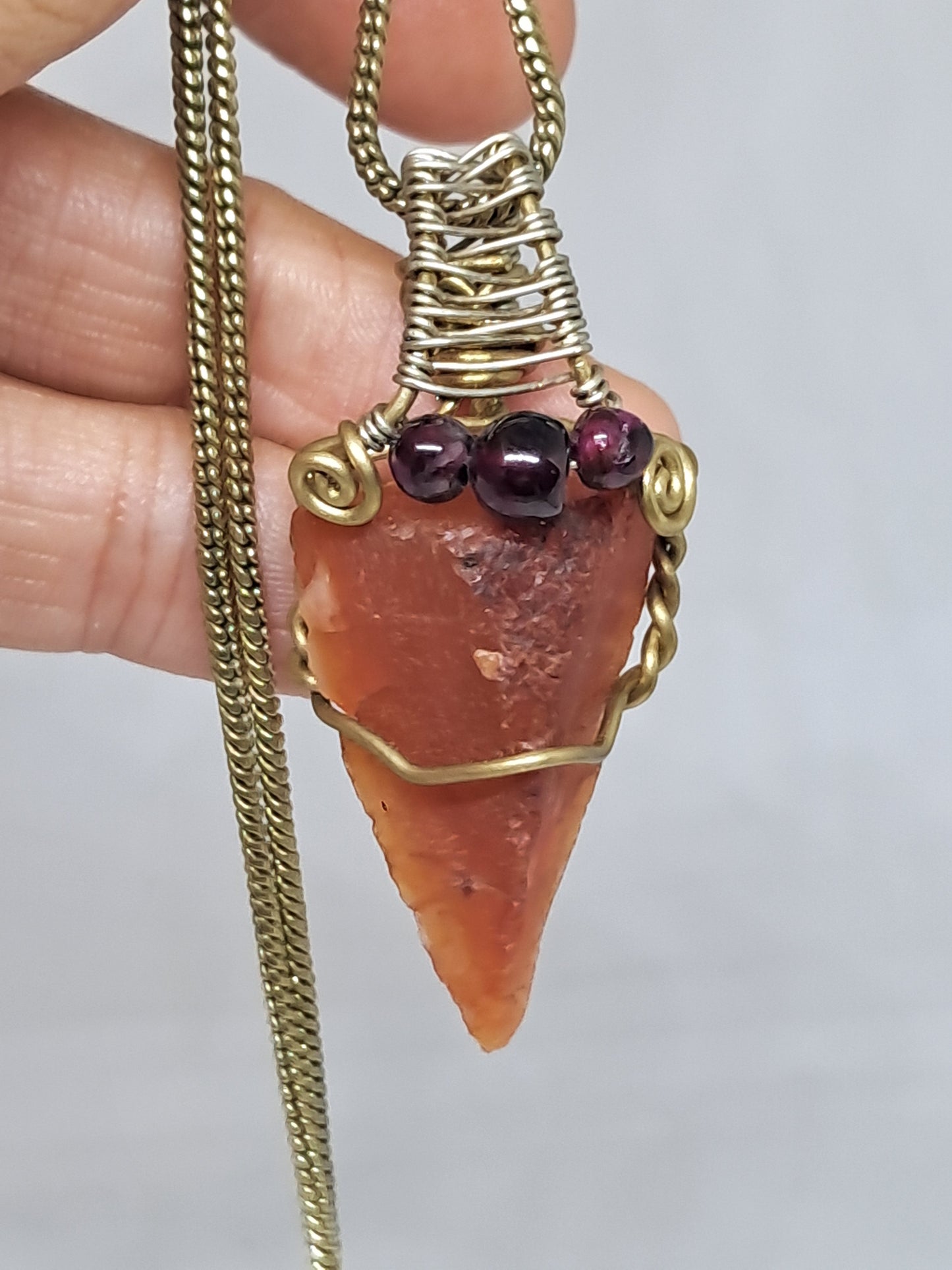 Carnelian w/ Garnet Beads | Handmade Pendant | Handcrafted Jewelry | Necklace | Unisex #JL35