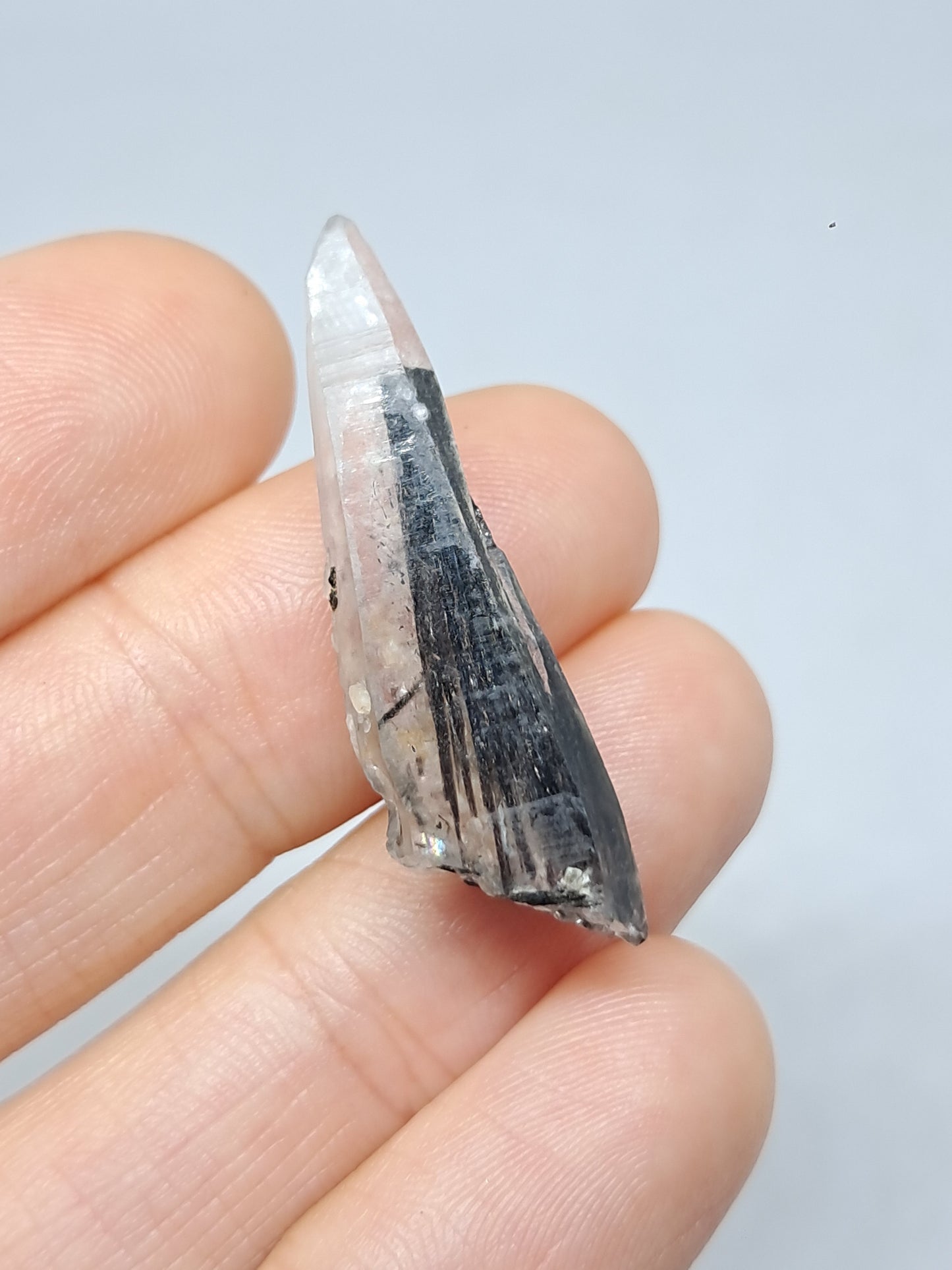 Tourmalinated Quartz Crystal Point (Karur) Natural Stone | Mineral Specimen #TQ26
