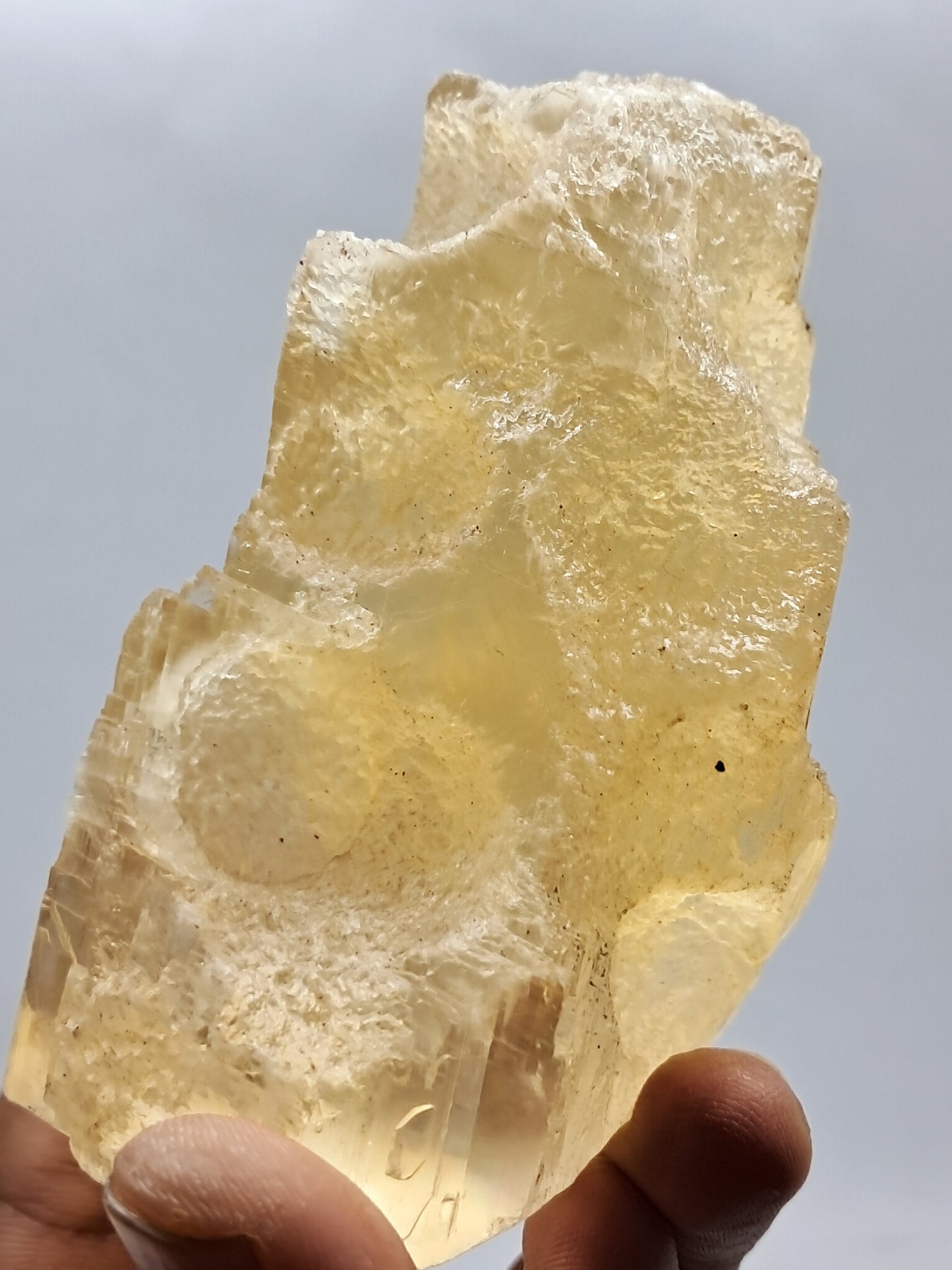 Honey Calcite w/ Okenite (India) Rough Crystal | Natural Stone | Mineral Specimen #CA18