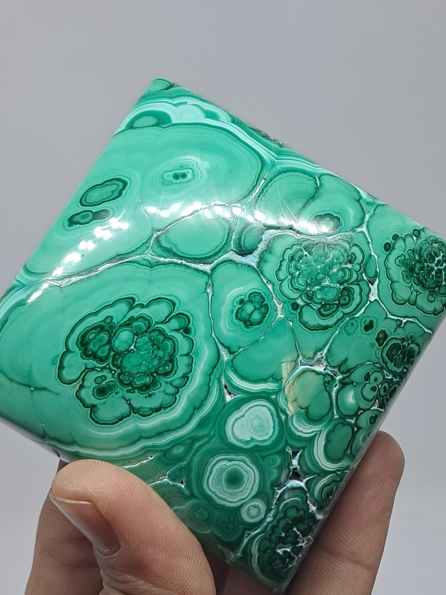 Malachite w/ Chrysocolla | Polished Natural Stone | Large Size | Beautiful Patterns #CM17