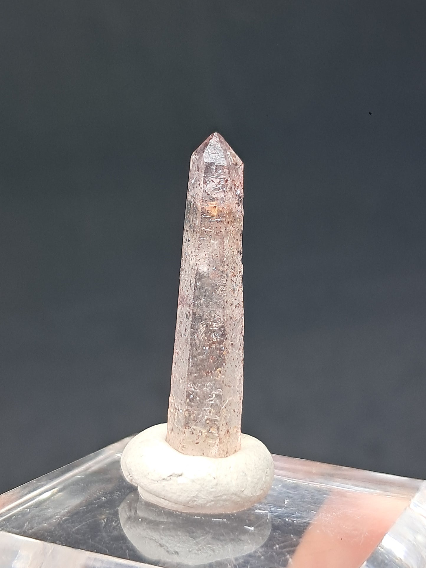 Quartz w/ Hematite Inclusions (Karur) Natural Crystal Point | Mineral Specimen #HPQ68