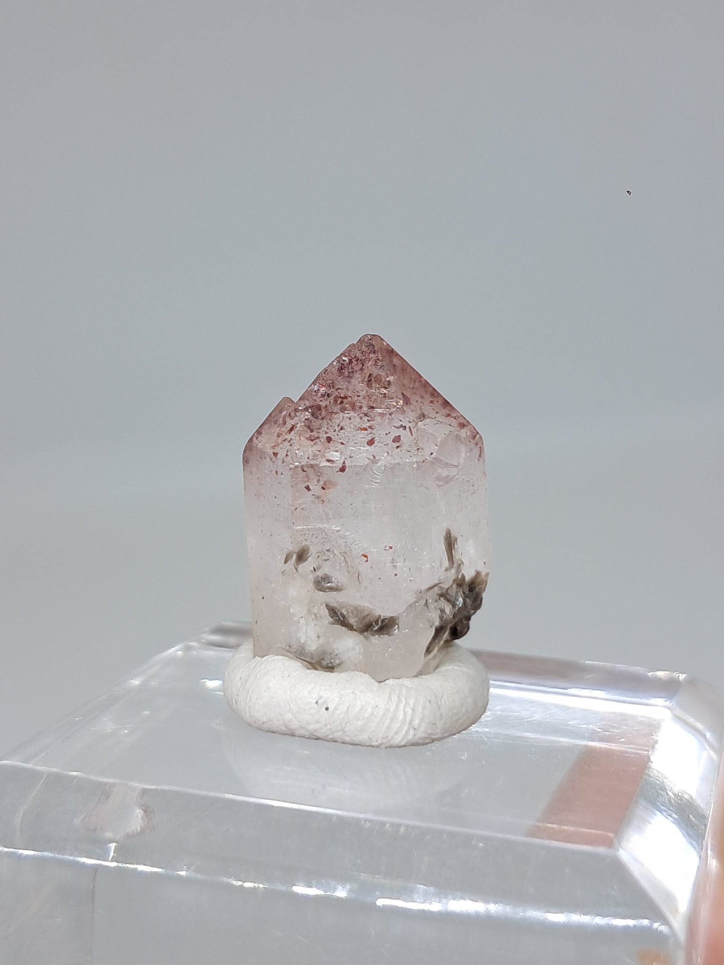 Hematite Included Quartz (Karur) Natural Crystal Point | Mineral Specimen #HPQ66