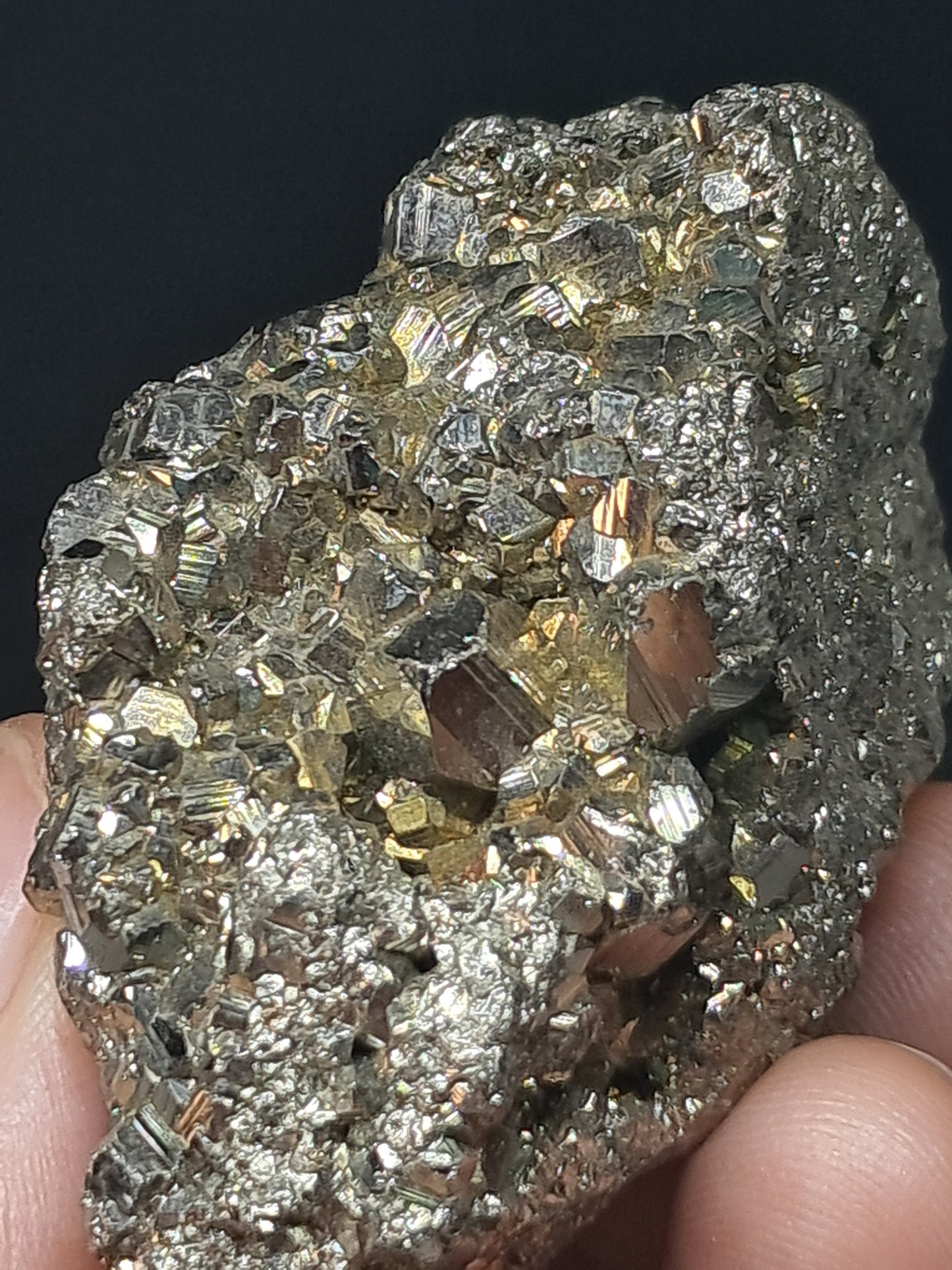 Pirita en bruto (Perú) Drusa natural | Ejemplar mineral | Rocas y cristales #PR30