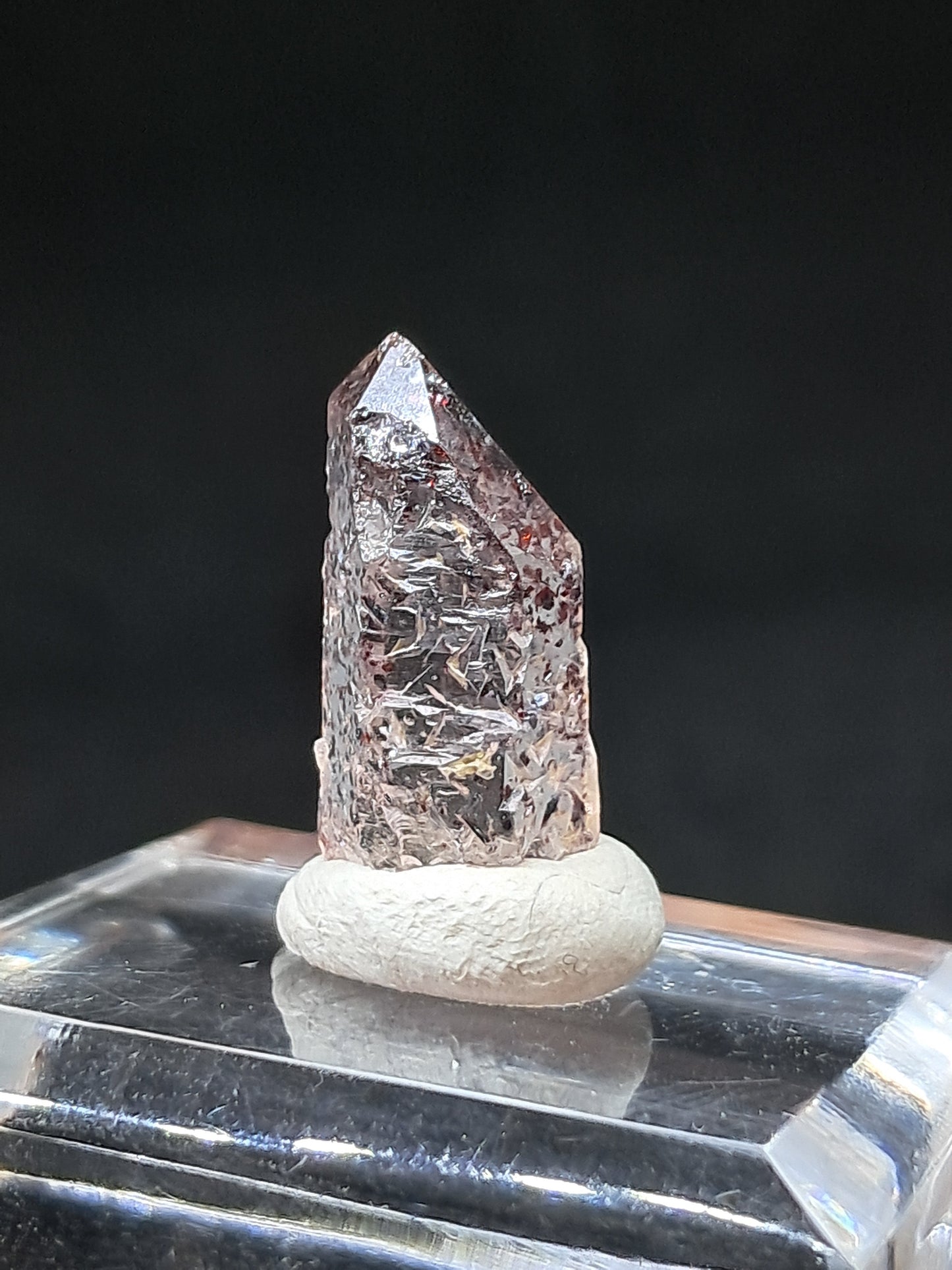 Hematite Included Quartz (Karur) Natural Crystal Point | Mineral Specimen #HPQ64