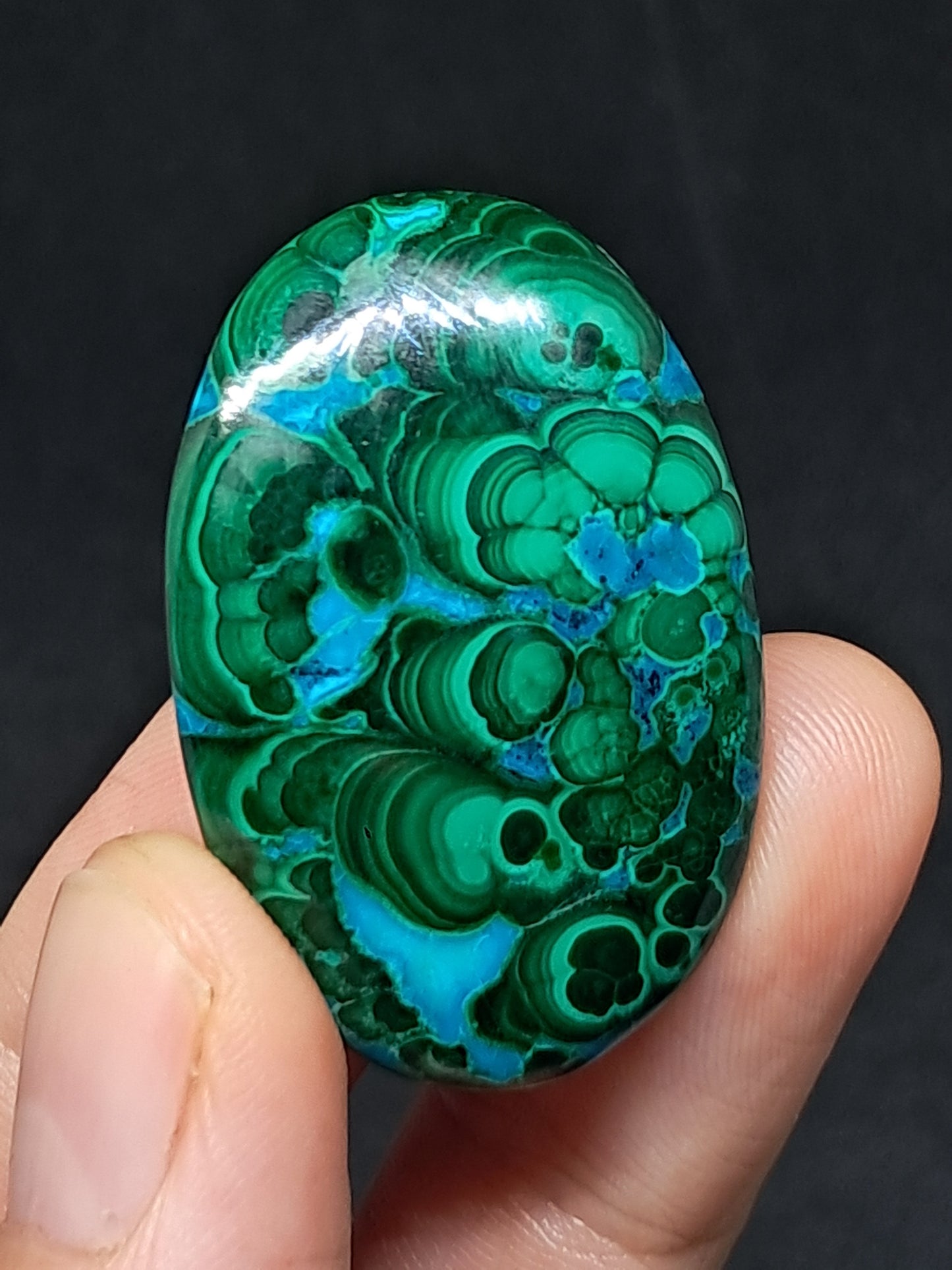 Chrysocolla Malachite Palmstone | Polished Natural Stone | Good Quality
