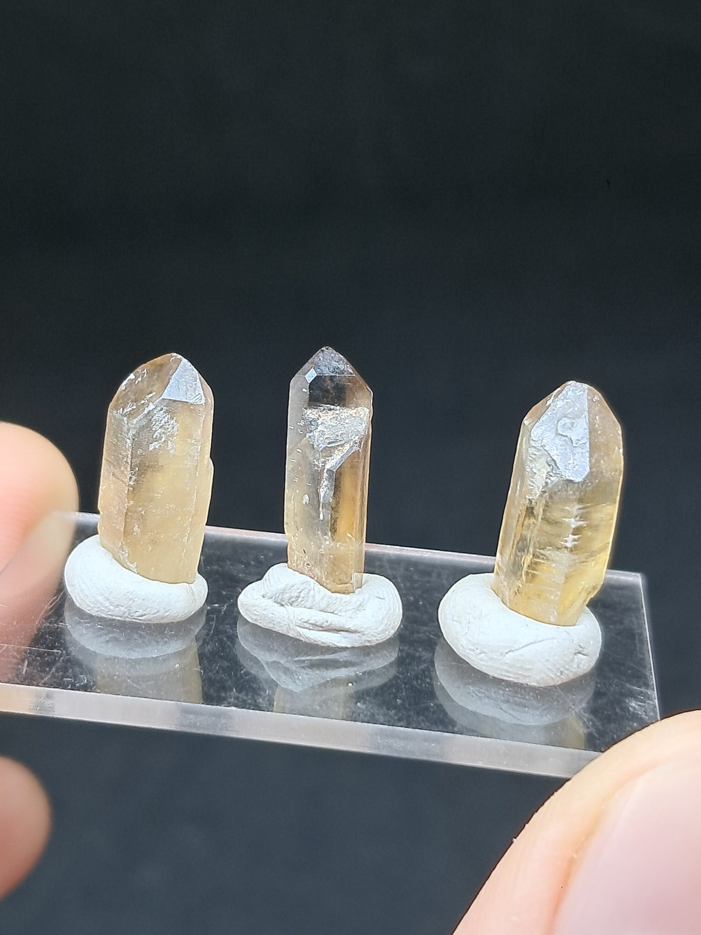 Set of 3 Natural Citrine Points (Karur) | Natural Crystal | Mineral Specimen #CTN39