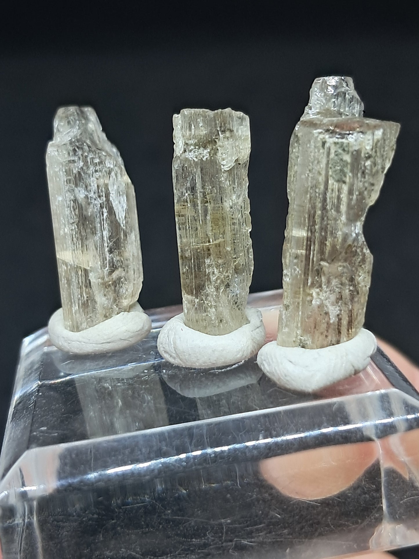 Set of 3 Fluorescent Scapolite Crystals (Karur) UV Reactive | Rough Stone | Natural Mineral Specimen #SCP24