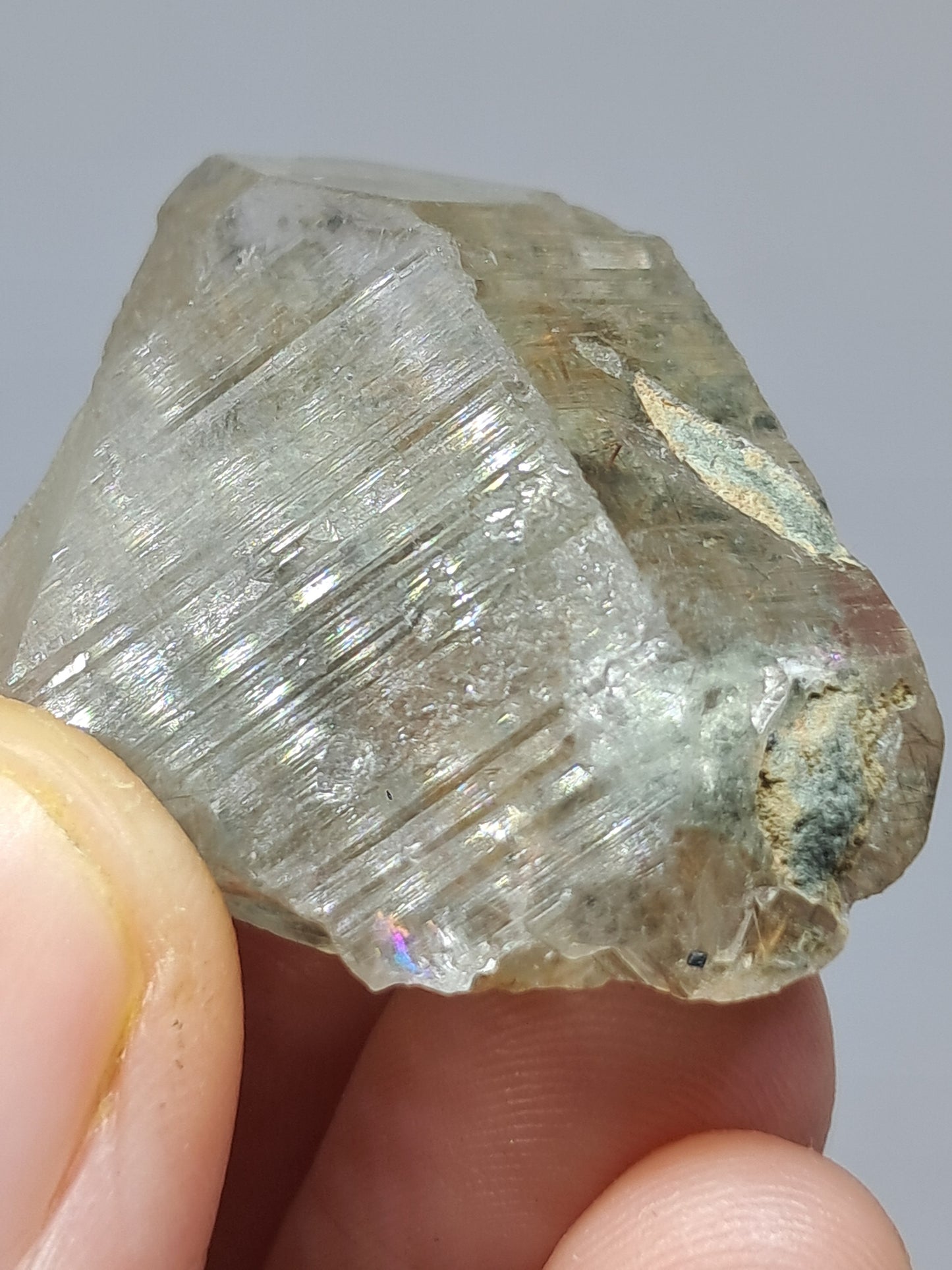 Quartz w/ Chlorite and Golden Rutile Inclusions (Kullu) Rough Stone | Natural Crystal Point | Mineral Specimen #CH44