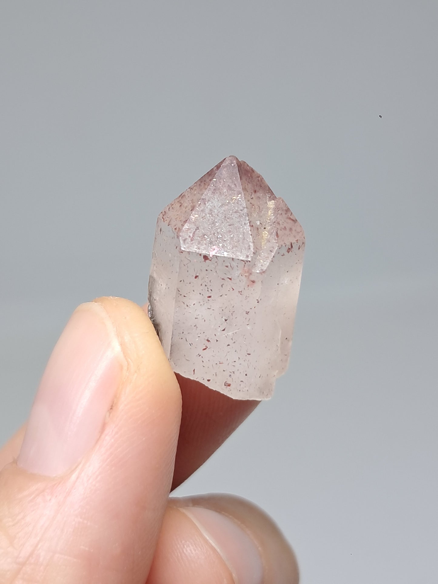 Hematite Included Quartz (Karur) Natural Crystal Point | Mineral Specimen #HPQ66
