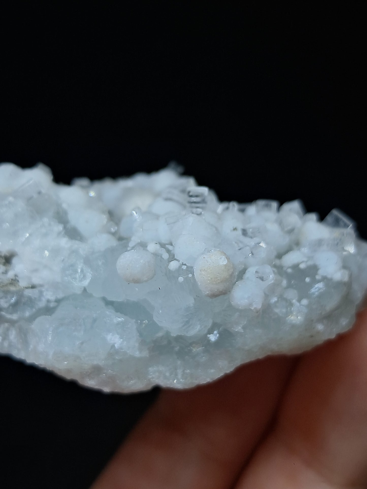 Okenite w/ Gyrolite and Apophyllite Cluster on Prehenite Matrix (Mumbai) Mineral Specimen | Collector Grade | Natural Crystal #OK46