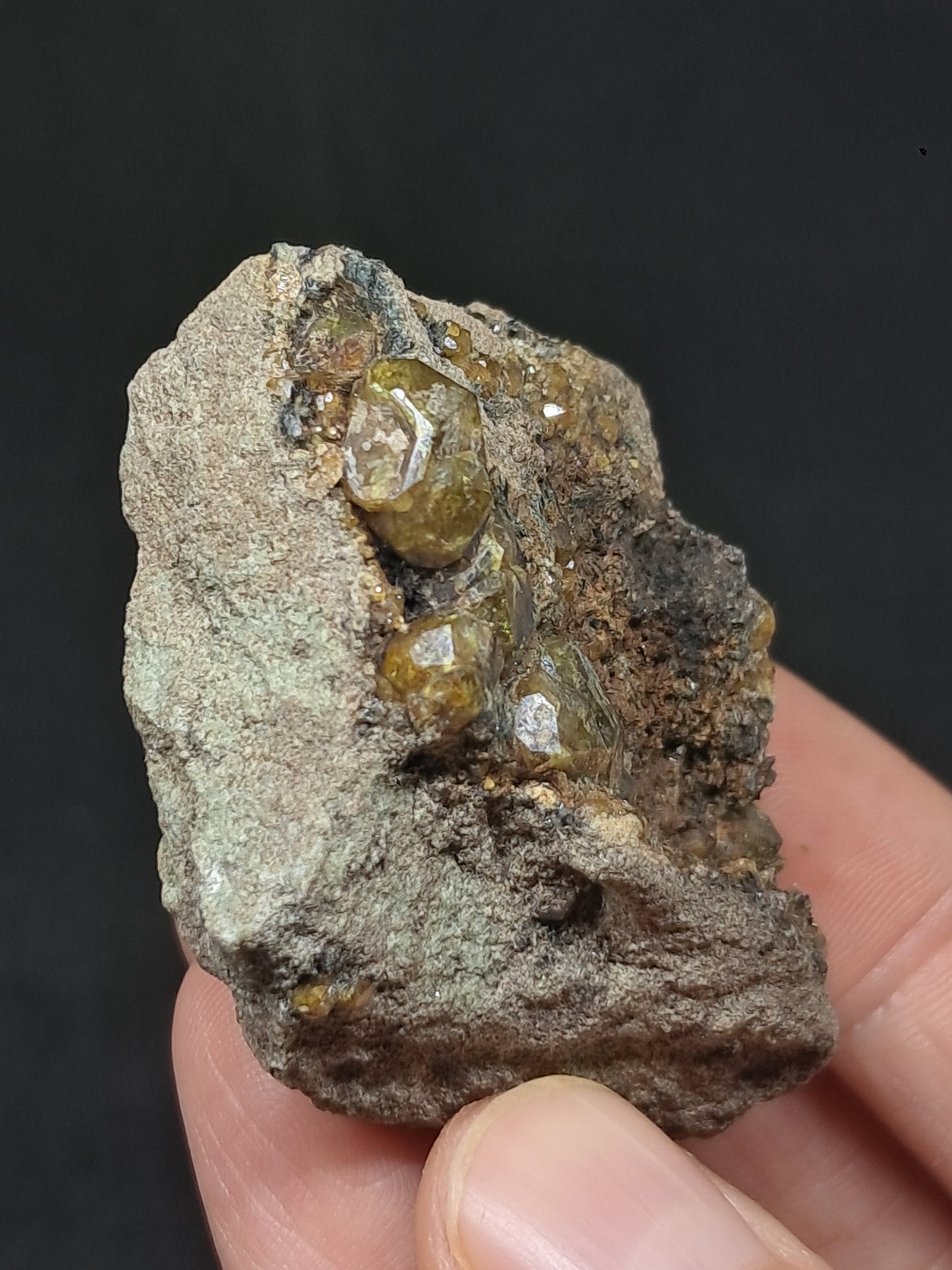 Green Garnet on Matrix (Mexico) Andradite Garnet Cluster |Rough Crystal Stone | Mineral Specimen #GR25