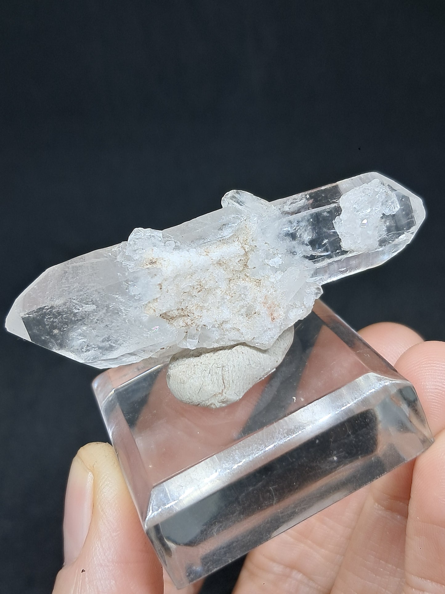 Punta biterminada de cuarzo del Himalaya | Cristal natural | Ejemplar mineral n.° CH64