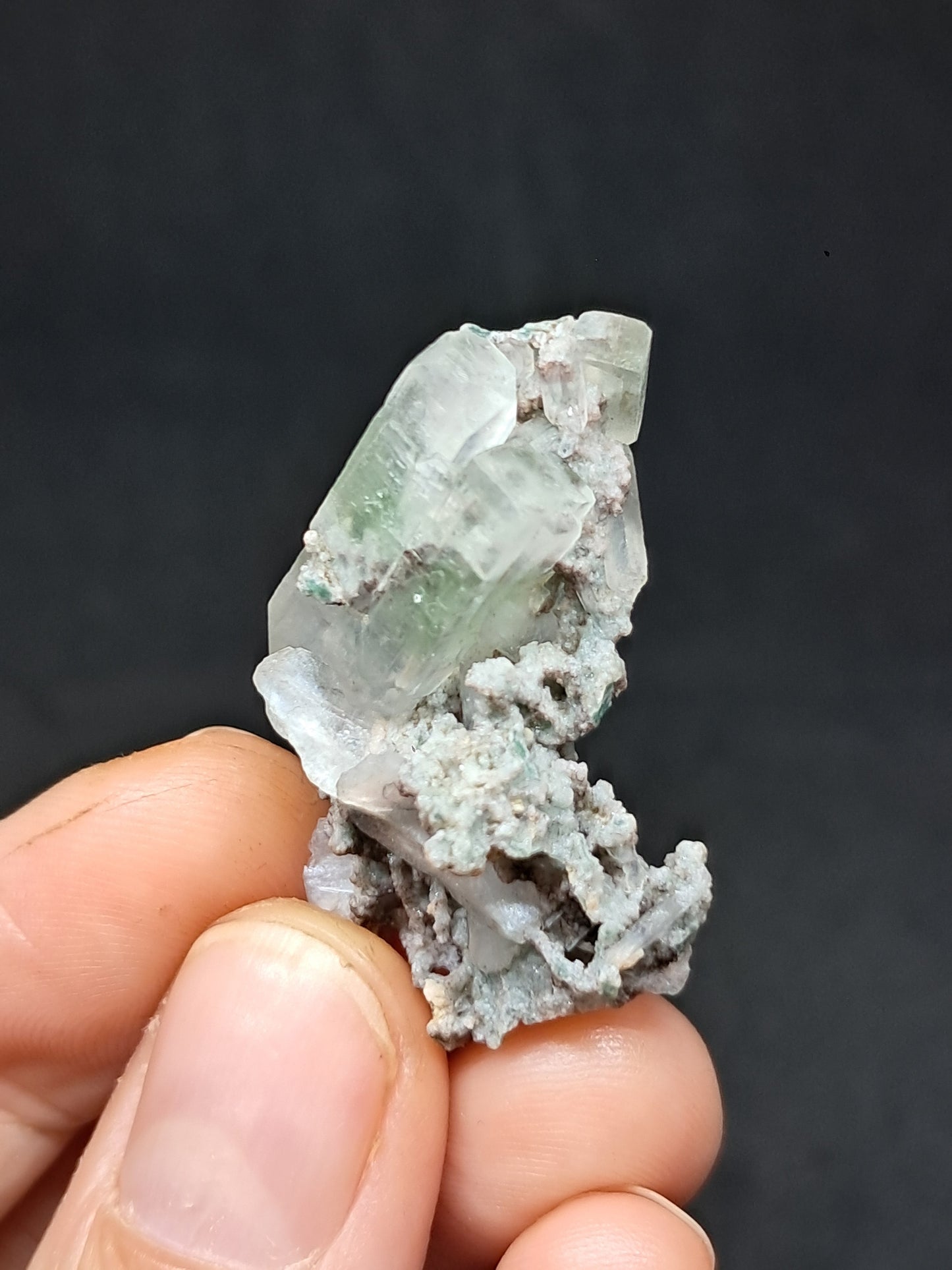 Green Apophyllite w/ Stilbite (Fluorapophyllite) (Ajanta) Natural Crystal | Mineral Specimen #GA42