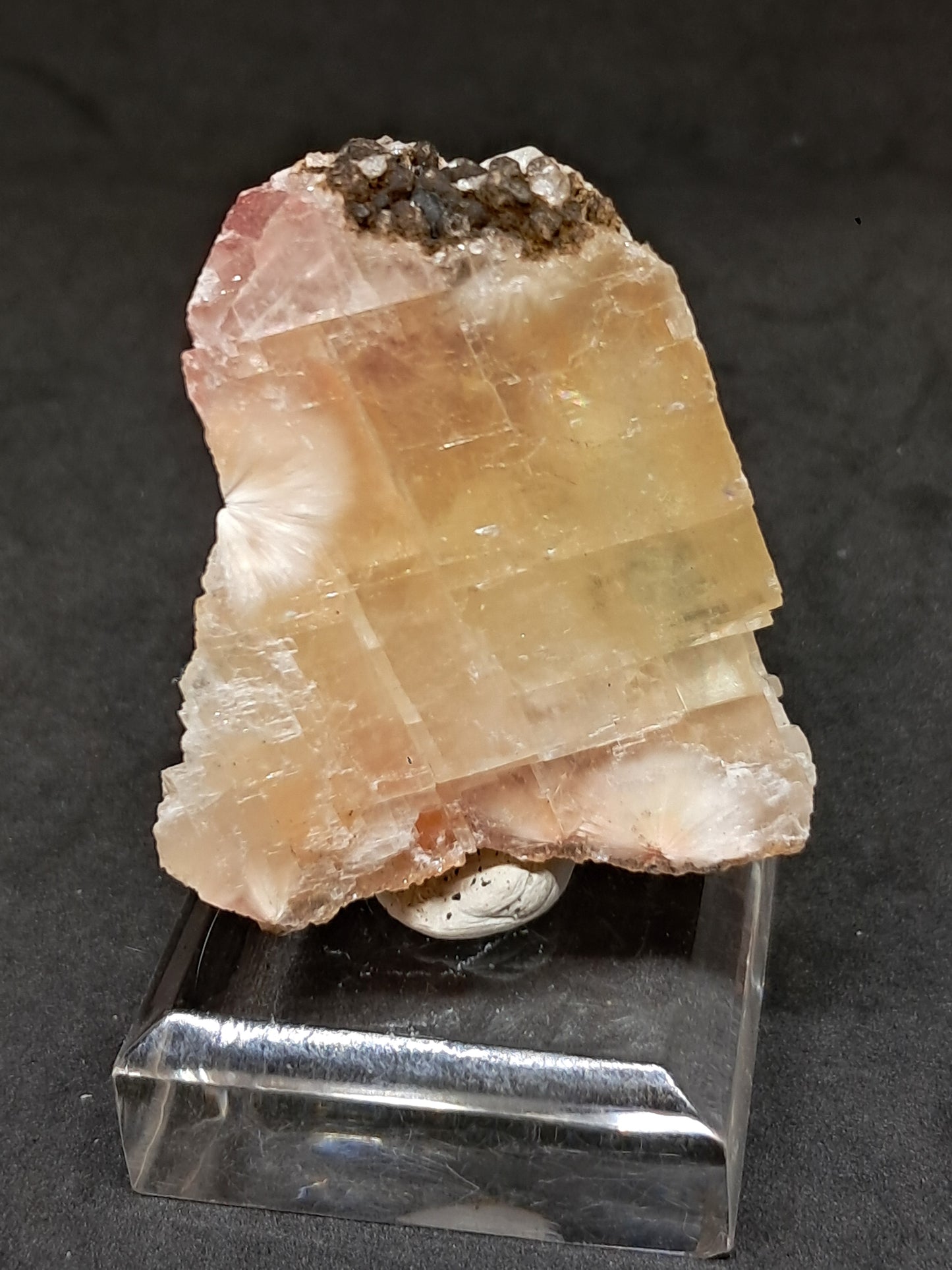 Calcita rojiza/rosa con mesolita *Hallazgo raro* (Pithampur) Cristal natural | Piedra en bruto | Espécimen mineral #CA34