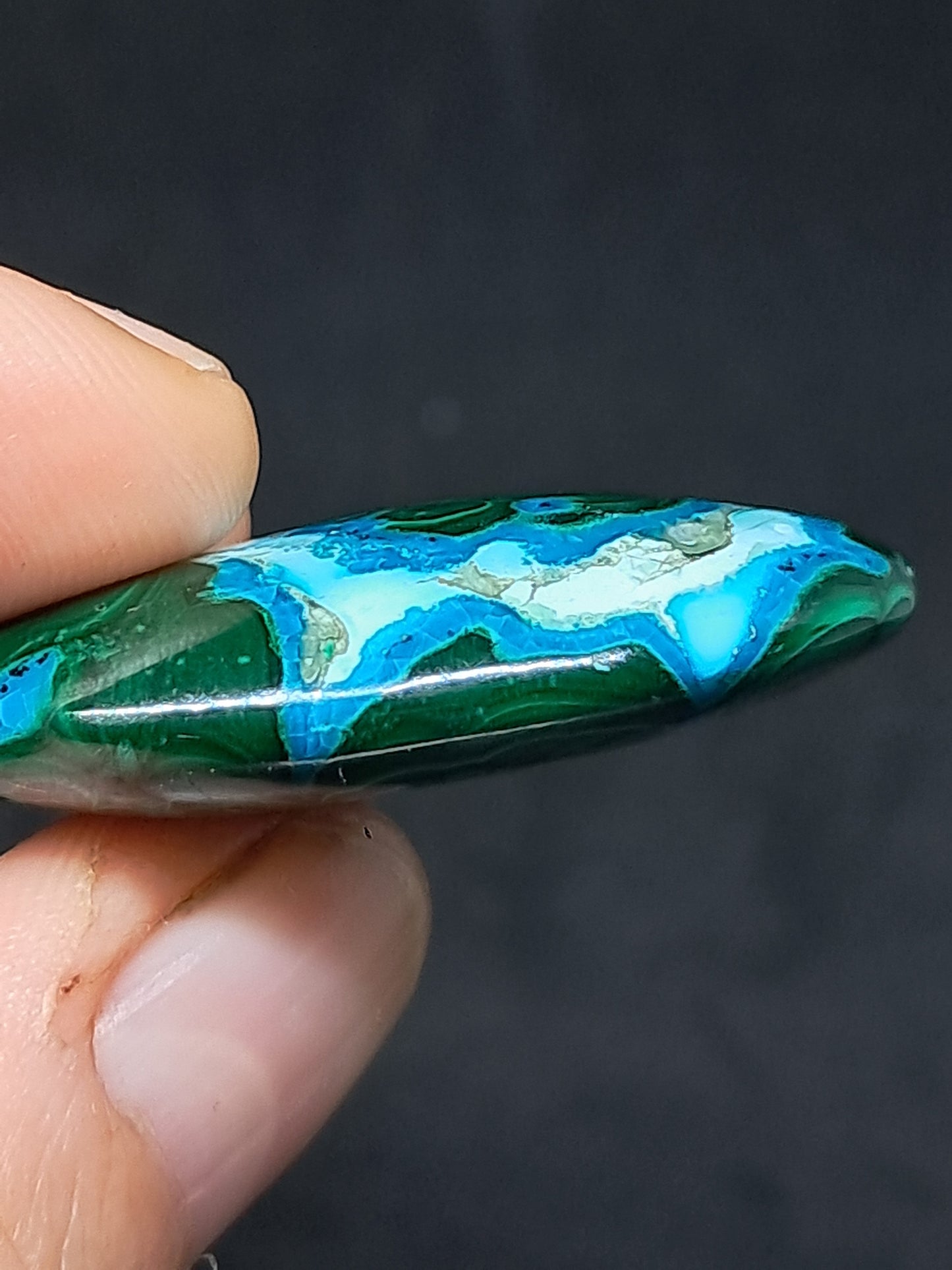 Chrysocolla Malachite Palmstone | Polished Natural Stone | Good Quality